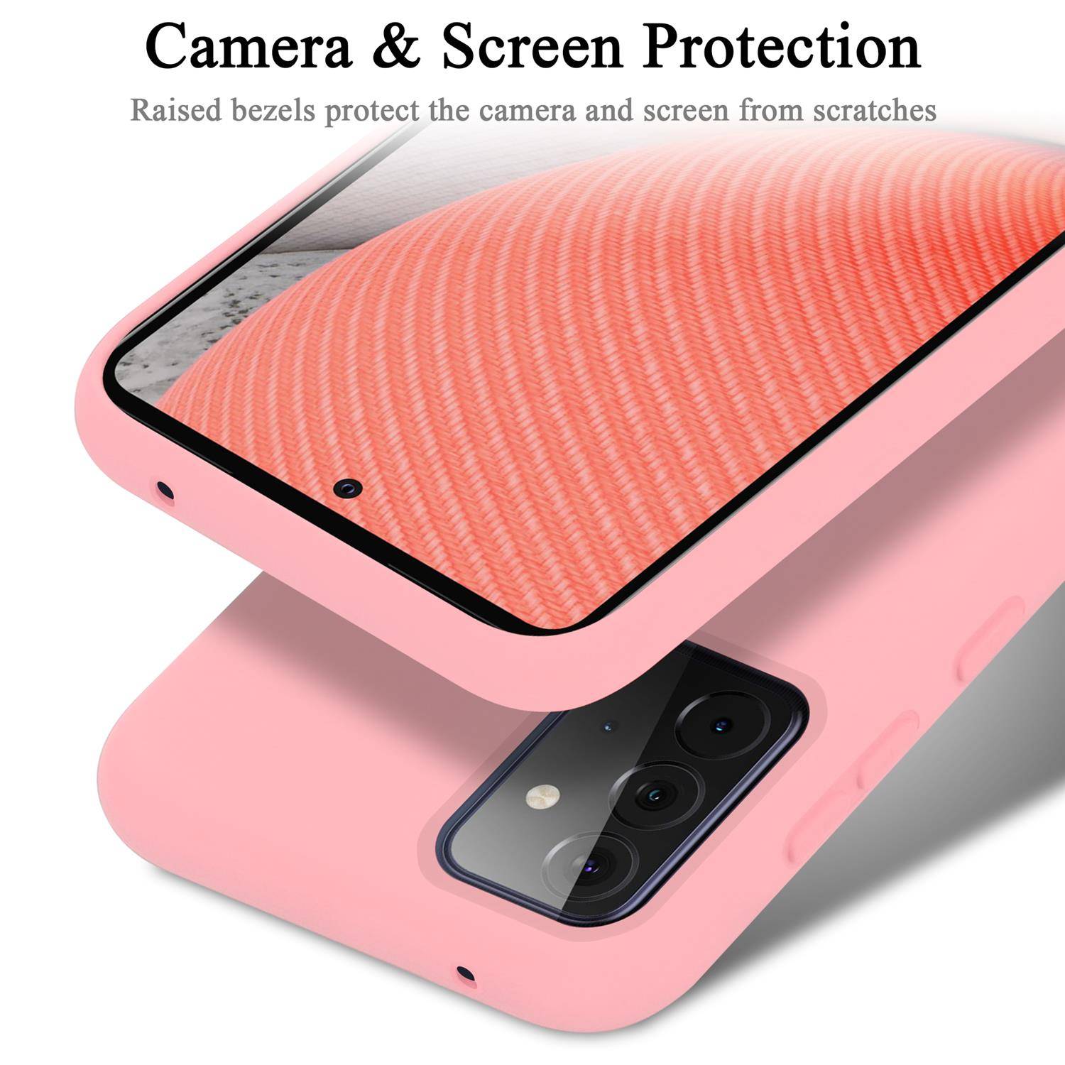 Cadorabo Schutzhülle für Samsung Galaxy A72 4G / 5G Hülle in Rosa Handyhülle Case Cover TPU Etui