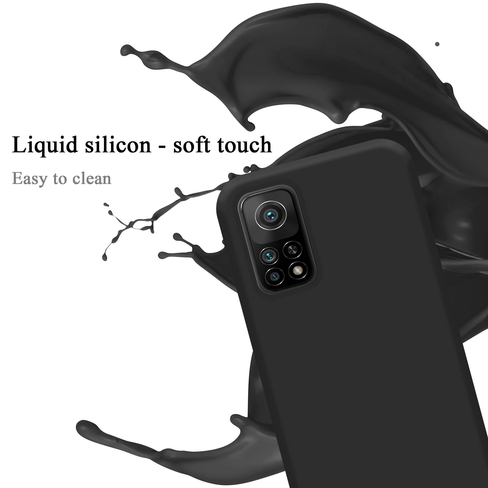 Cadorabo Schutzhülle für Xiaomi Mi 10T / Mi 10T PRO Hülle in Schwarz Handyhülle Case Cover TPU Etui