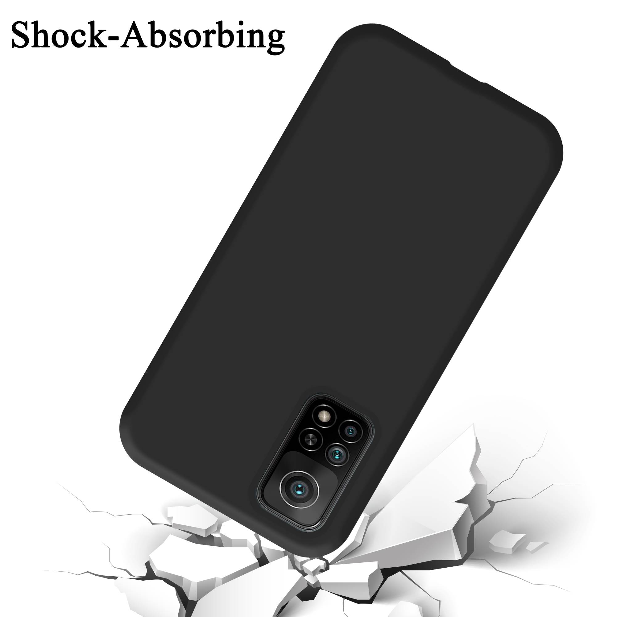 Cadorabo Schutzhülle für Xiaomi Mi 10T / Mi 10T PRO Hülle in Schwarz Handyhülle Case Cover TPU Etui