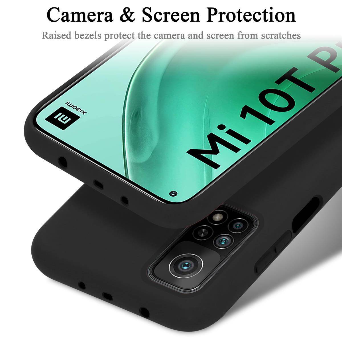 Cadorabo Schutzhülle für Xiaomi Mi 10T / Mi 10T PRO Hülle in Schwarz Handyhülle Case Cover TPU Etui