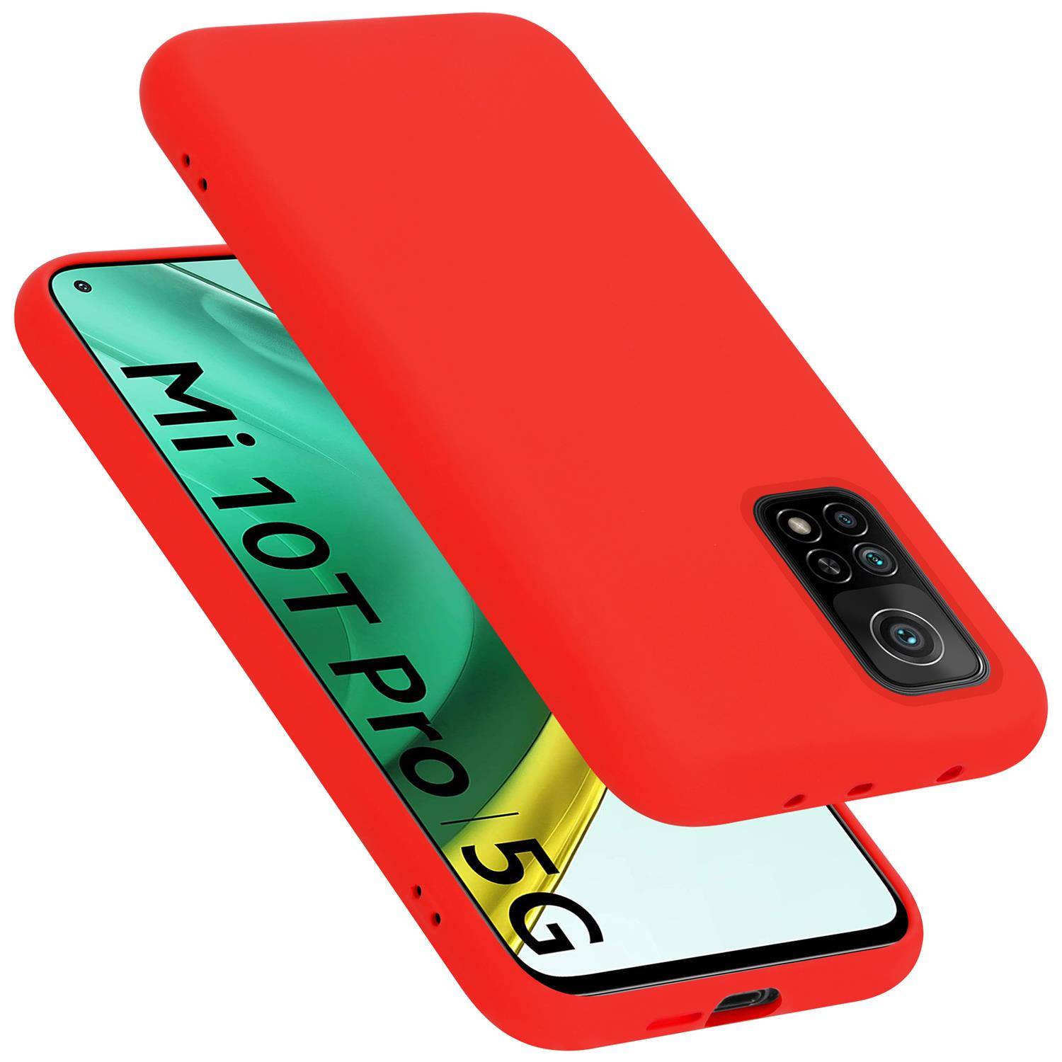 Cadorabo Schutzhülle für Xiaomi Mi 10T / Mi 10T PRO Hülle in Rot Handyhülle Case Cover TPU Etui