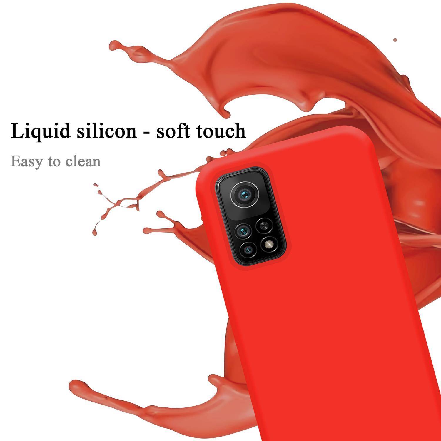 Cadorabo Schutzhülle für Xiaomi Mi 10T / Mi 10T PRO Hülle in Rot Handyhülle Case Cover TPU Etui