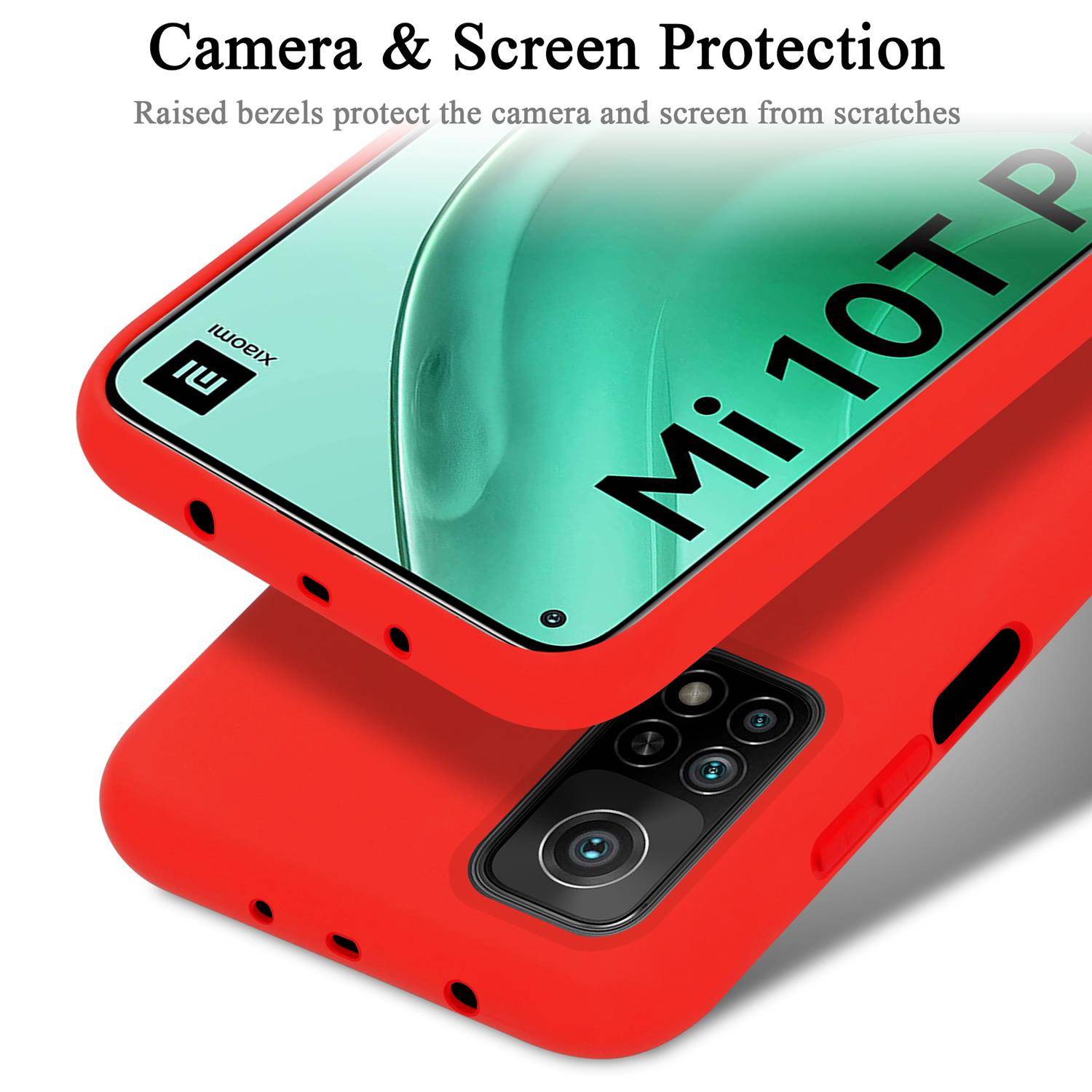 Cadorabo Schutzhülle für Xiaomi Mi 10T / Mi 10T PRO Hülle in Rot Handyhülle Case Cover TPU Etui