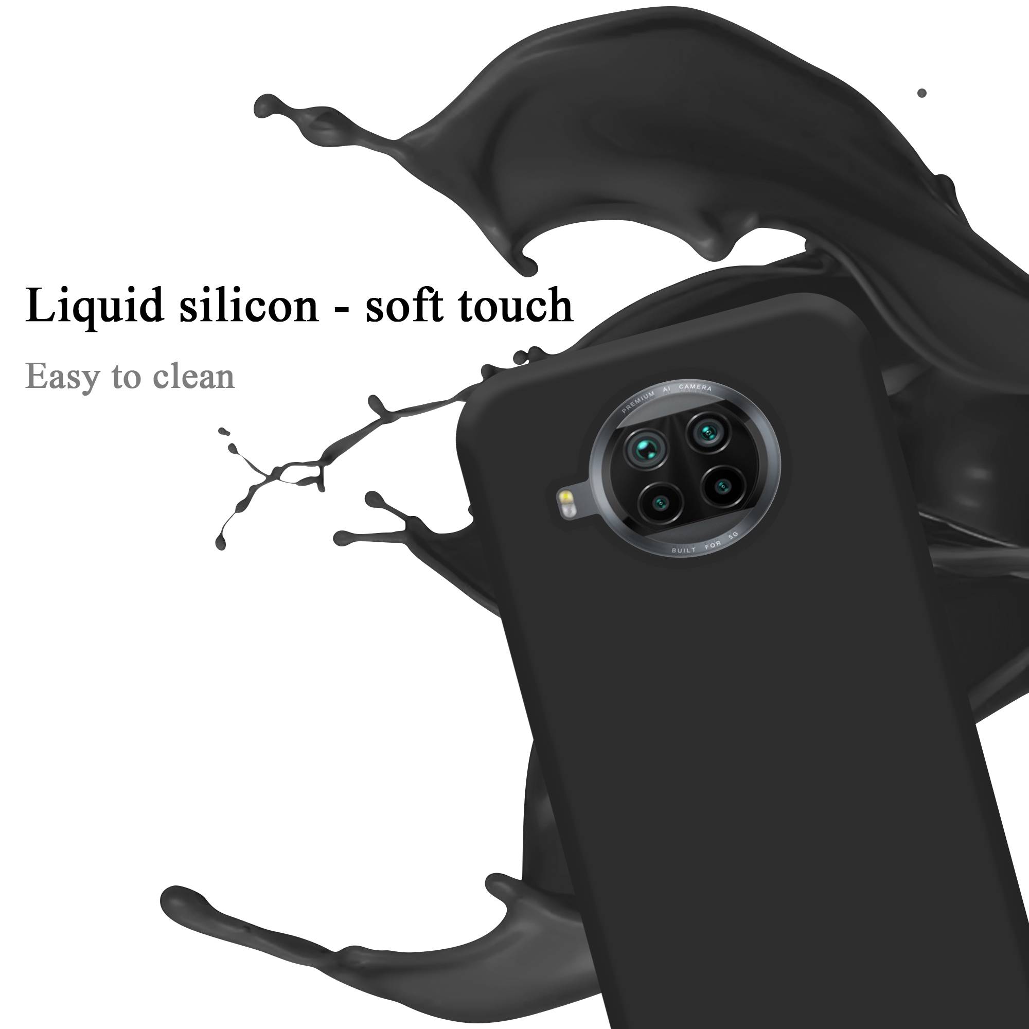 Cadorabo Schutzhülle für Xiaomi Mi 10T LITE Hülle in Schwarz Handyhülle Case Cover TPU Etui