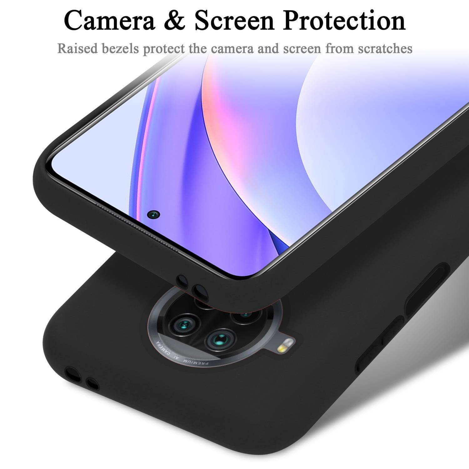 Cadorabo Schutzhülle für Xiaomi Mi 10T LITE Hülle in Schwarz Handyhülle Case Cover TPU Etui