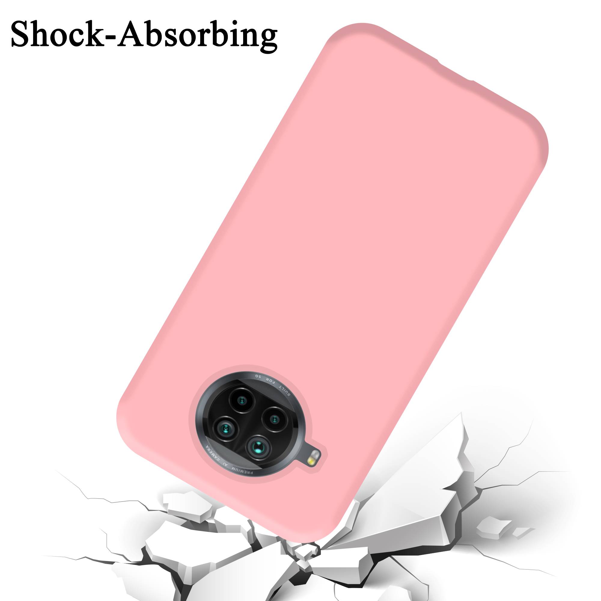 Cadorabo Schutzhülle für Xiaomi Mi 10T LITE Hülle in Rosa Handyhülle Case Cover TPU Etui