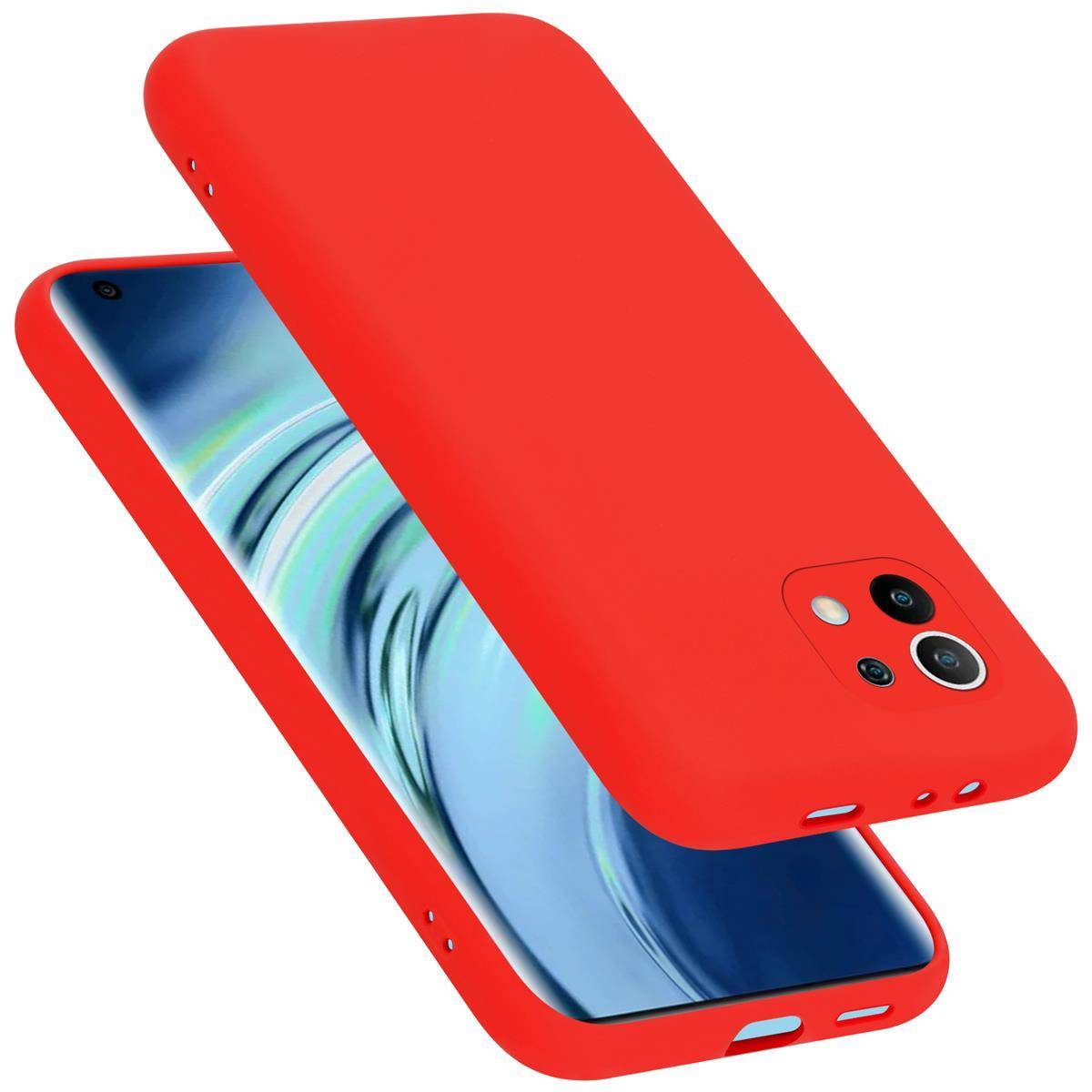Cadorabo Schutzhülle für Xiaomi Mi 11 5G Hülle in Rot Handyhülle Case Cover TPU Etui