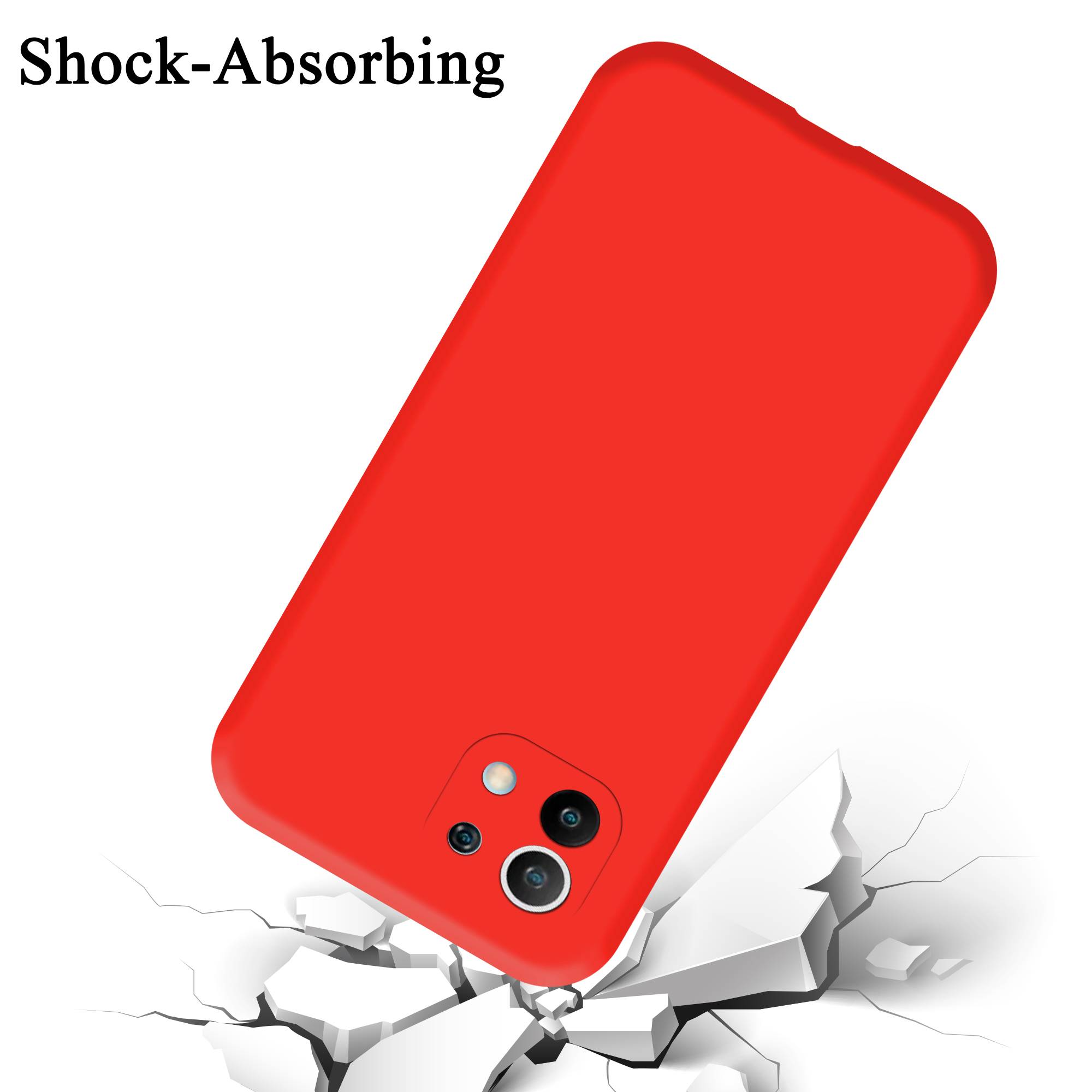 Cadorabo Schutzhülle für Xiaomi Mi 11 5G Hülle in Rot Handyhülle Case Cover TPU Etui