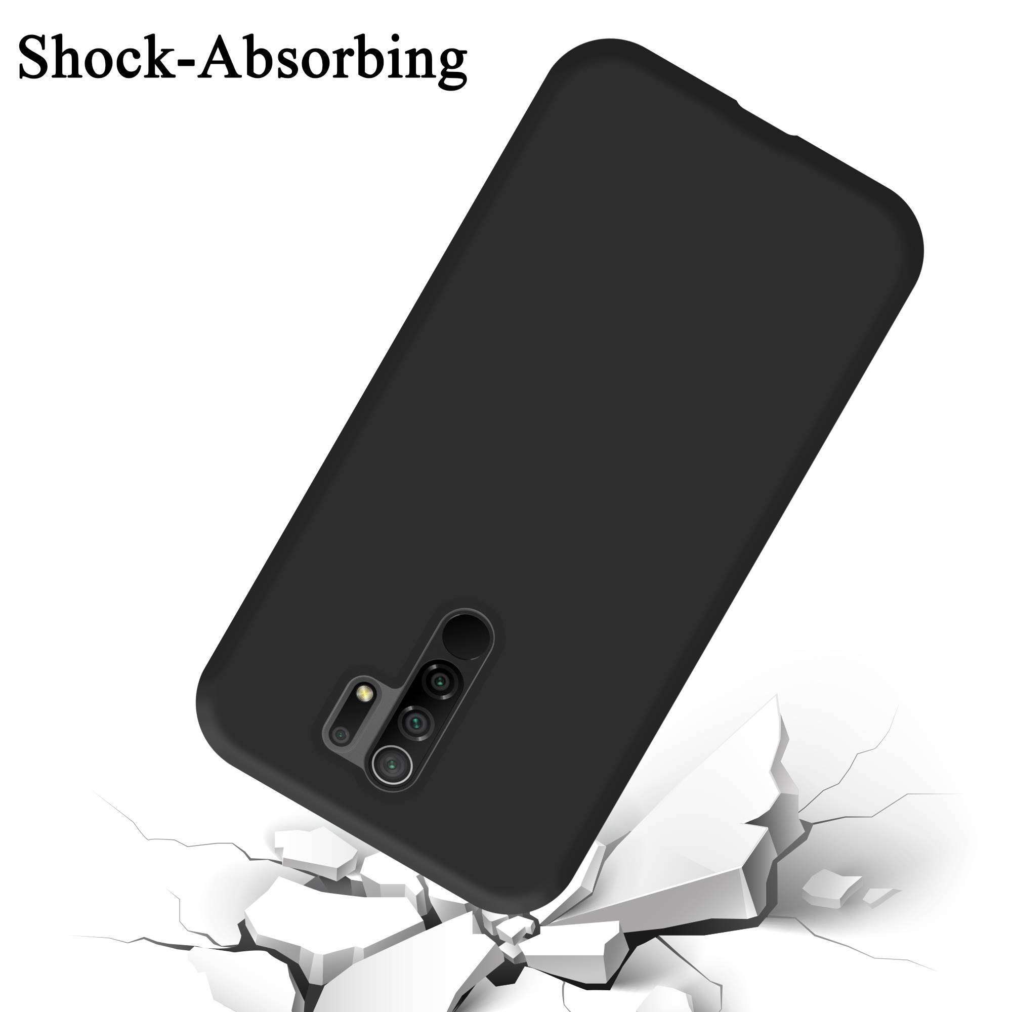 Cadorabo Schutzhülle für Xiaomi RedMi 9 Hülle in Schwarz Handyhülle Case Cover TPU Etui