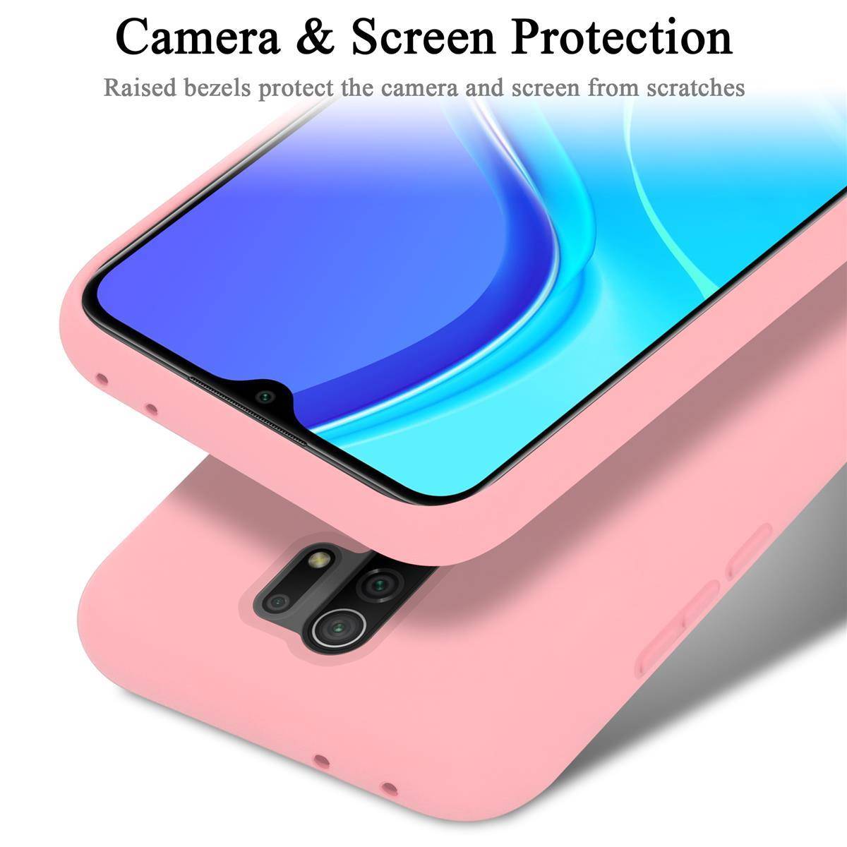 Cadorabo Schutzhülle für Xiaomi RedMi 9 Hülle in Rosa Handyhülle Case Cover TPU Etui