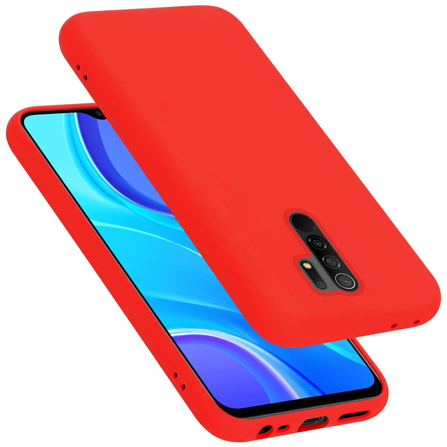 Cadorabo Schutzhülle für Xiaomi RedMi 9 Hülle in Rot Handyhülle Case Cover TPU Etui