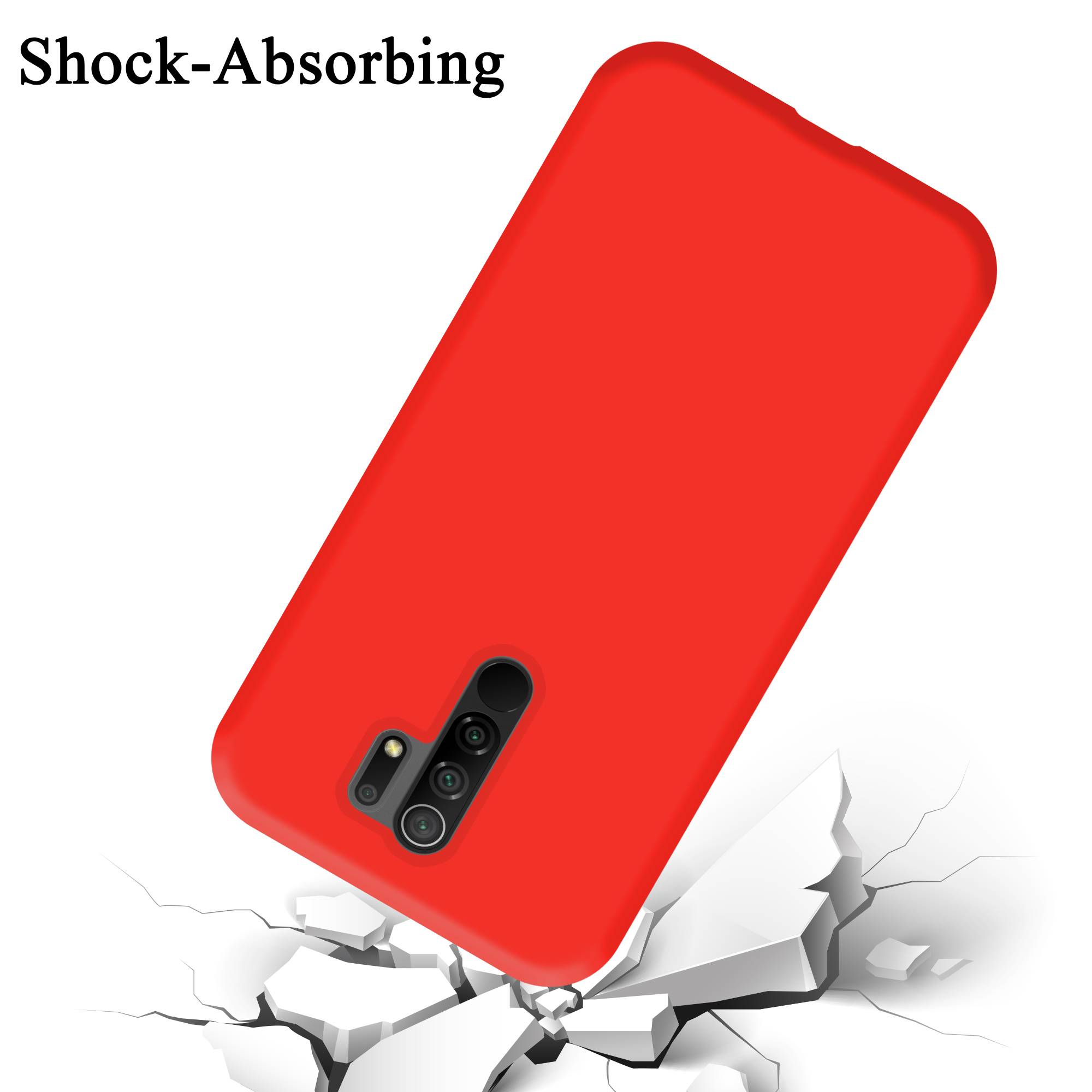 Cadorabo Schutzhülle für Xiaomi RedMi 9 Hülle in Rot Handyhülle Case Cover TPU Etui
