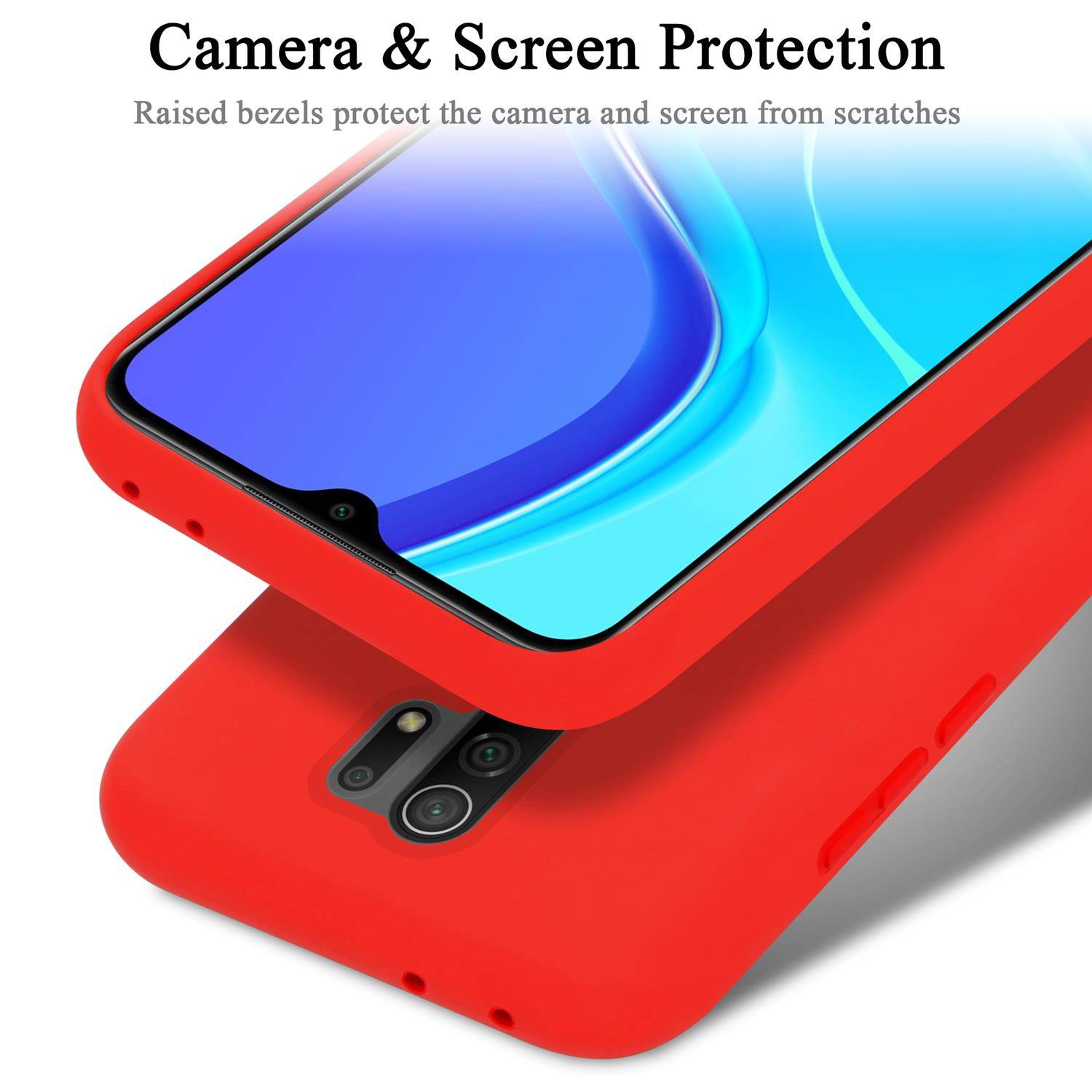 Cadorabo Schutzhülle für Xiaomi RedMi 9 Hülle in Rot Handyhülle Case Cover TPU Etui