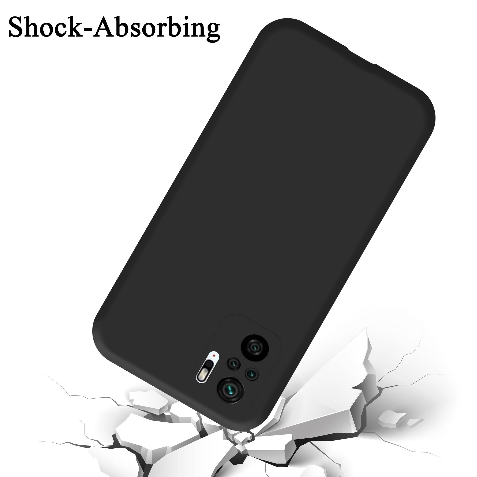 Cadorabo Schutzhülle für Xiaomi RedMi NOTE 10 4G / RedMi NOTE 10S Hülle in Schwarz Handyhülle Case Cover TPU Etui