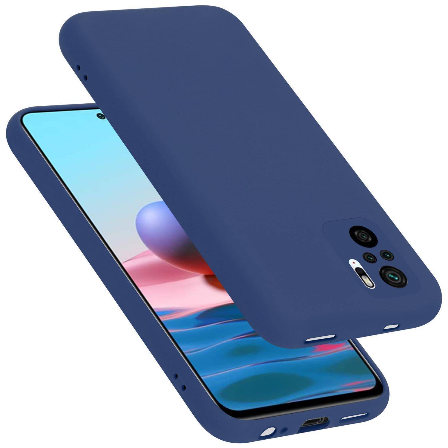 Cadorabo Schutzhülle für Xiaomi RedMi NOTE 10 4G / RedMi NOTE 10S Hülle in Blau Handyhülle Case Cover TPU Etui