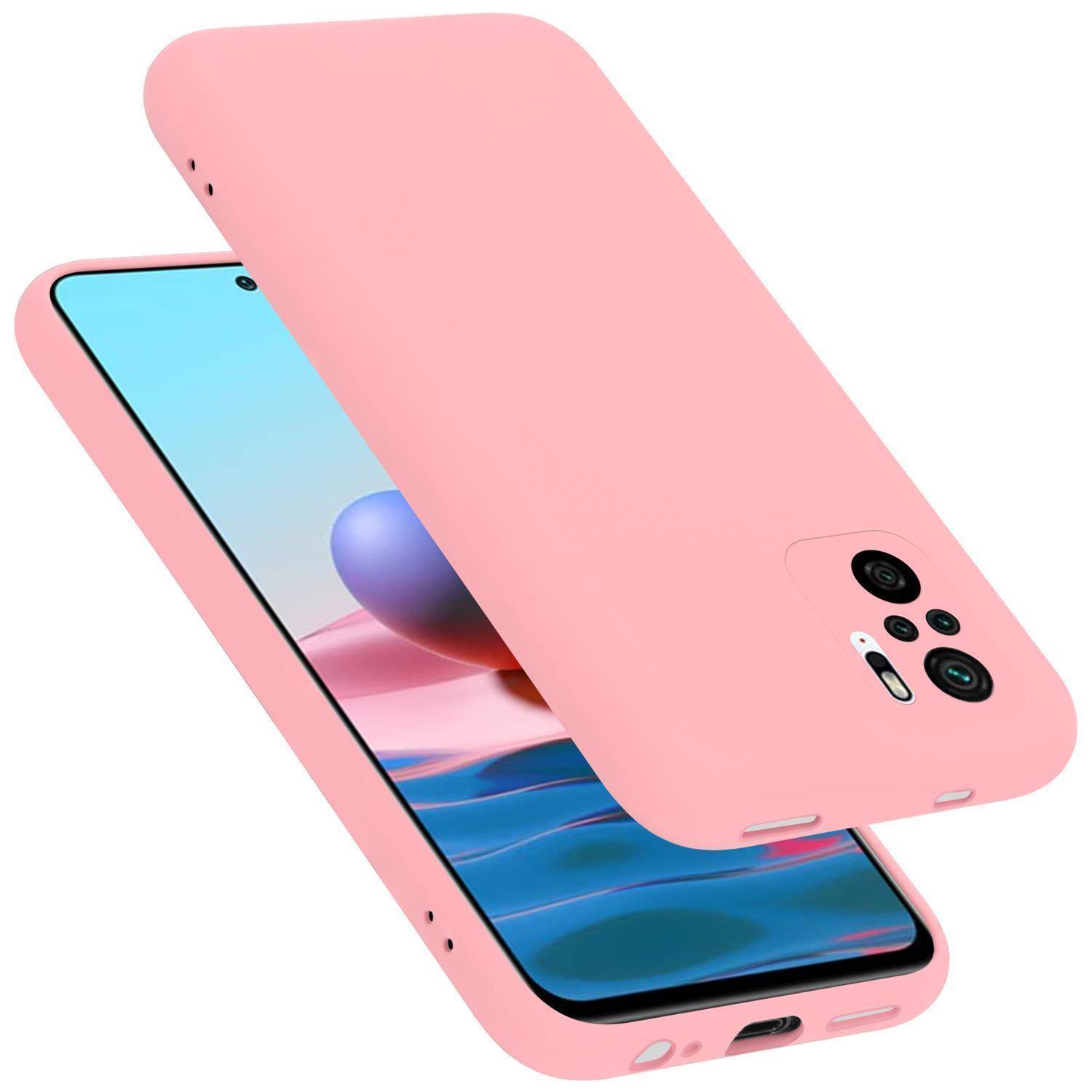 Cadorabo Schutzhülle für Xiaomi RedMi NOTE 10 4G / RedMi NOTE 10S Hülle in Rosa Handyhülle Case Cover TPU Etui