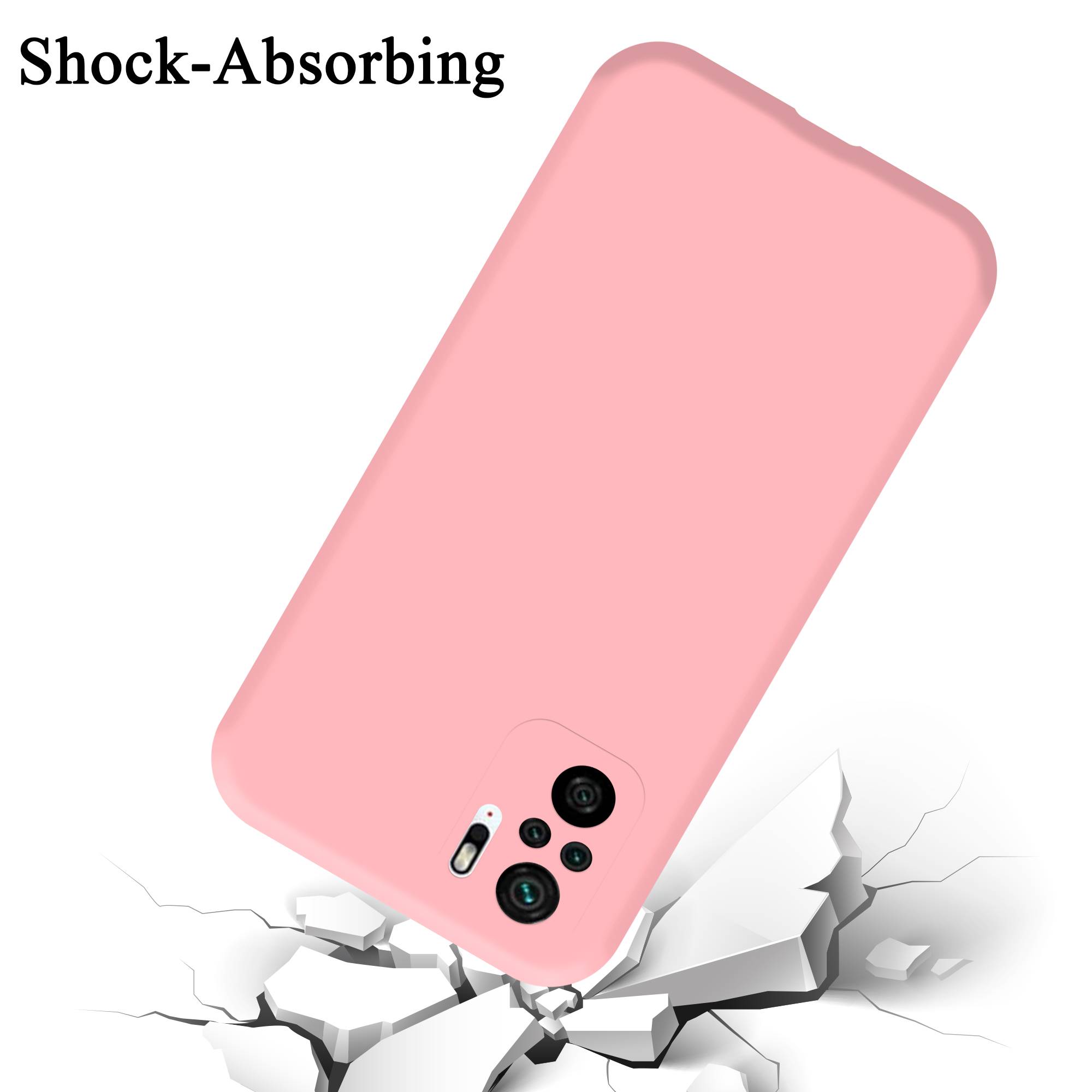Cadorabo Schutzhülle für Xiaomi RedMi NOTE 10 4G / RedMi NOTE 10S Hülle in Rosa Handyhülle Case Cover TPU Etui