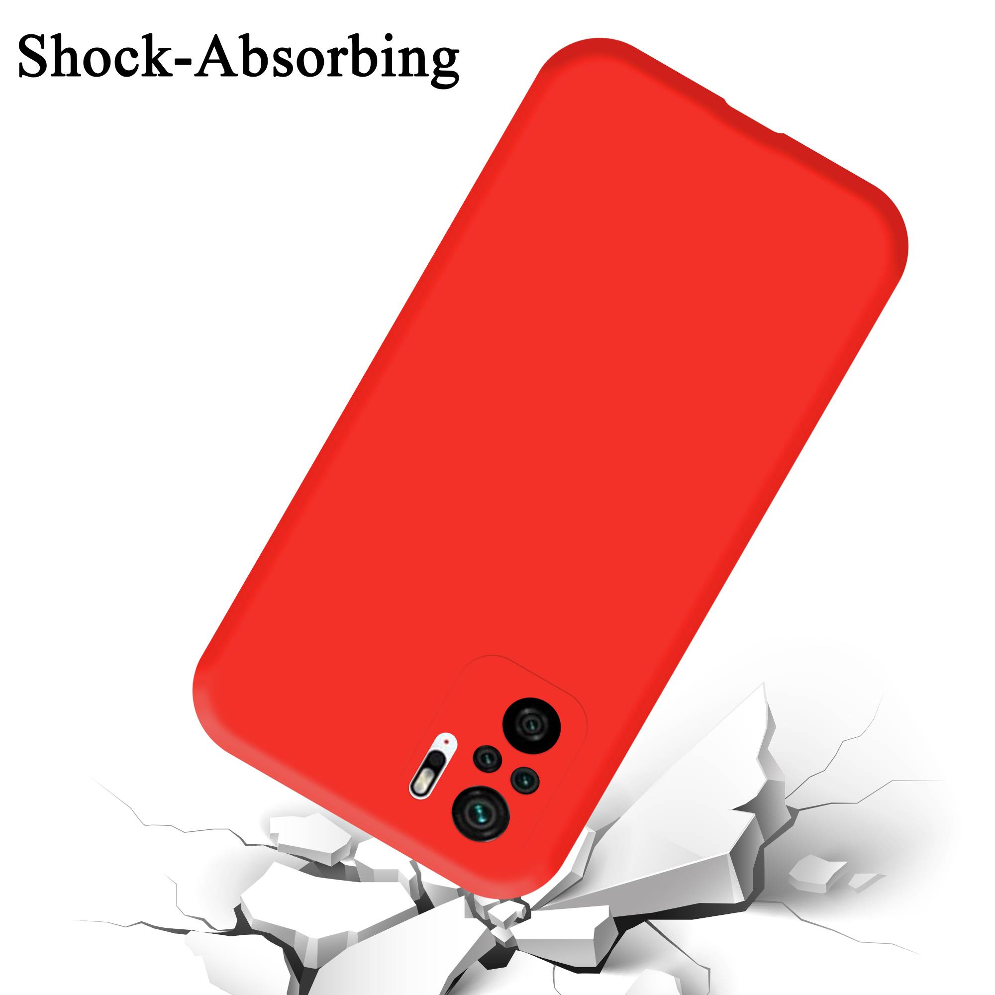 Cadorabo Schutzhülle für Xiaomi RedMi NOTE 10 4G / RedMi NOTE 10S Hülle in Rot Handyhülle Case Cover TPU Etui