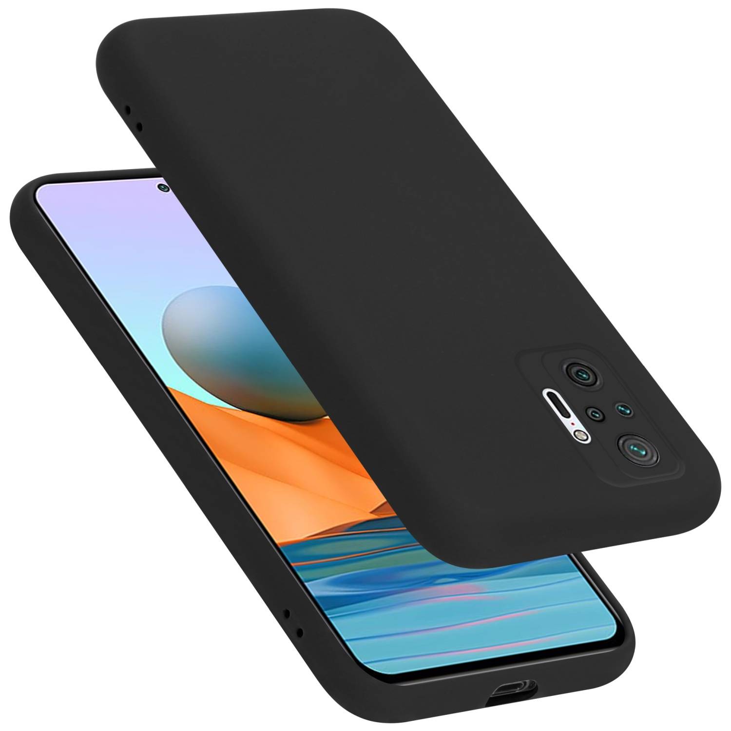 Cadorabo Schutzhülle für Xiaomi RedMi NOTE 10 PRO Hülle in Schwarz Handyhülle Case Cover TPU Etui