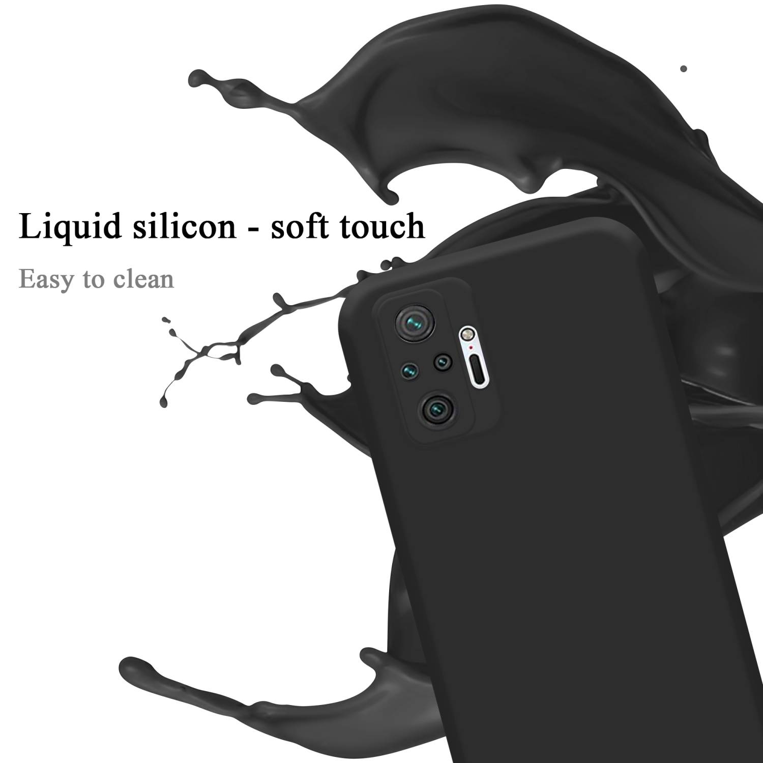 Cadorabo Schutzhülle für Xiaomi RedMi NOTE 10 PRO Hülle in Schwarz Handyhülle Case Cover TPU Etui