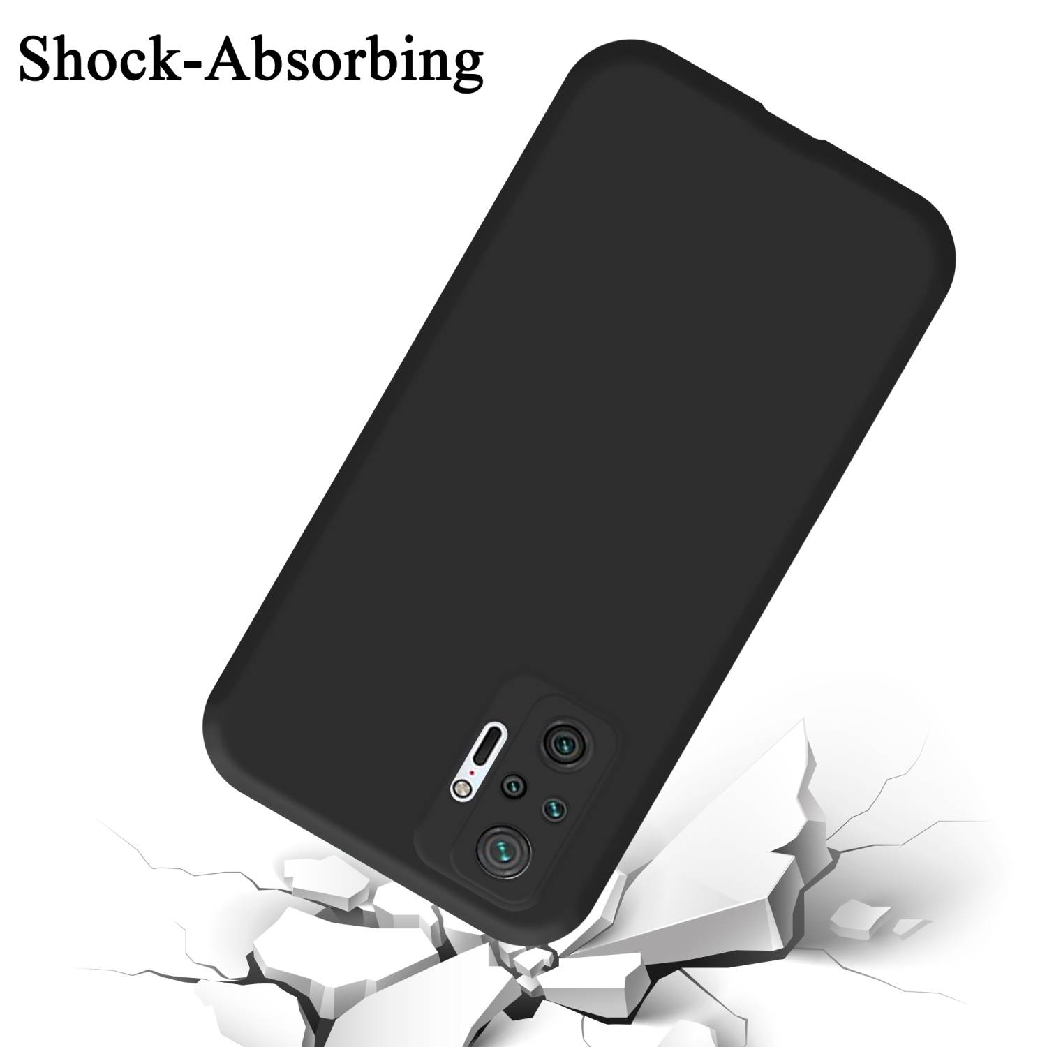 Cadorabo Schutzhülle für Xiaomi RedMi NOTE 10 PRO Hülle in Schwarz Handyhülle Case Cover TPU Etui