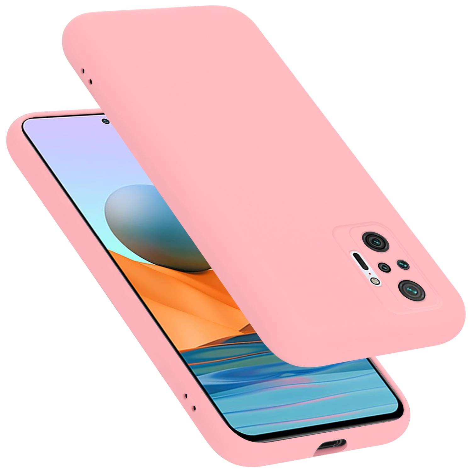 Cadorabo Schutzhülle für Xiaomi RedMi NOTE 10 PRO Hülle in Rosa Handyhülle Case Cover TPU Etui