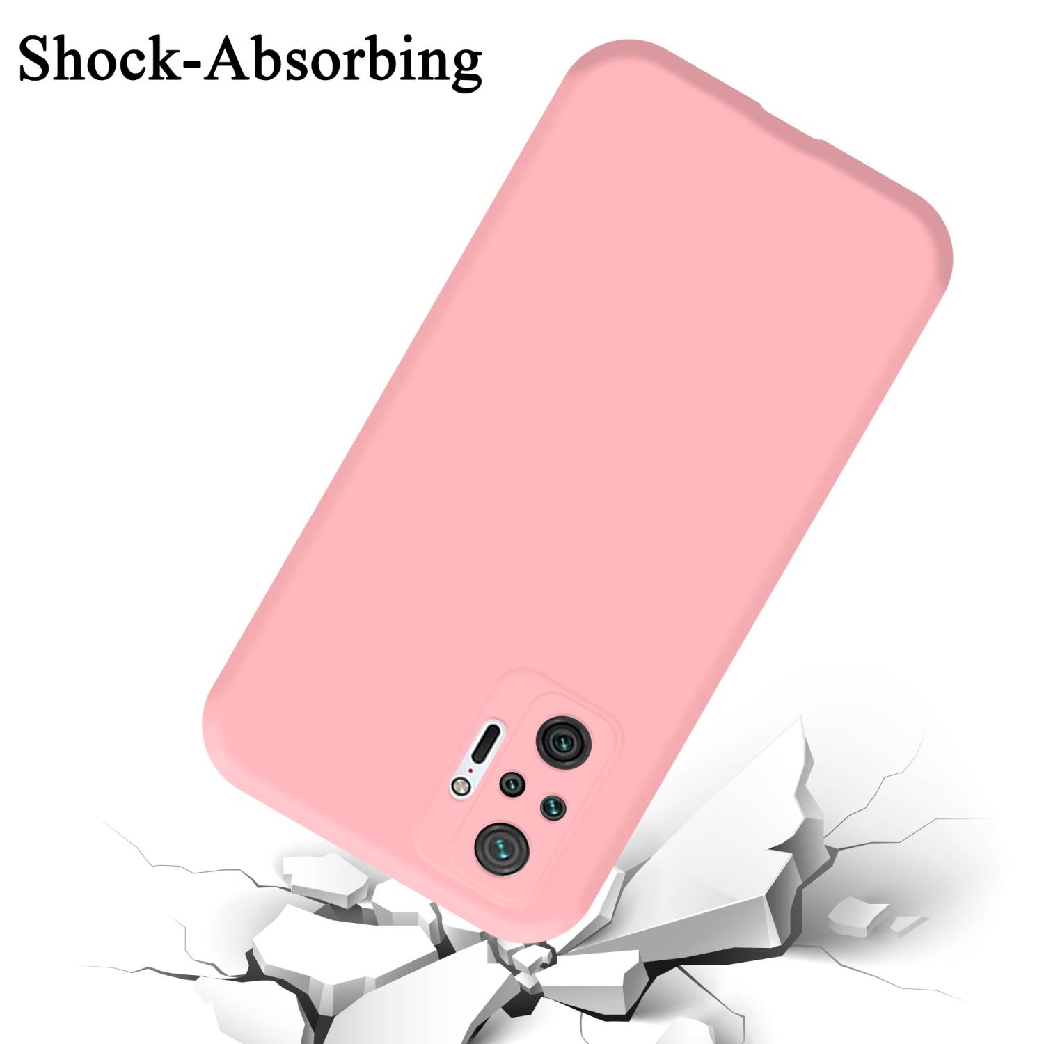 Cadorabo Schutzhülle für Xiaomi RedMi NOTE 10 PRO Hülle in Rosa Handyhülle Case Cover TPU Etui