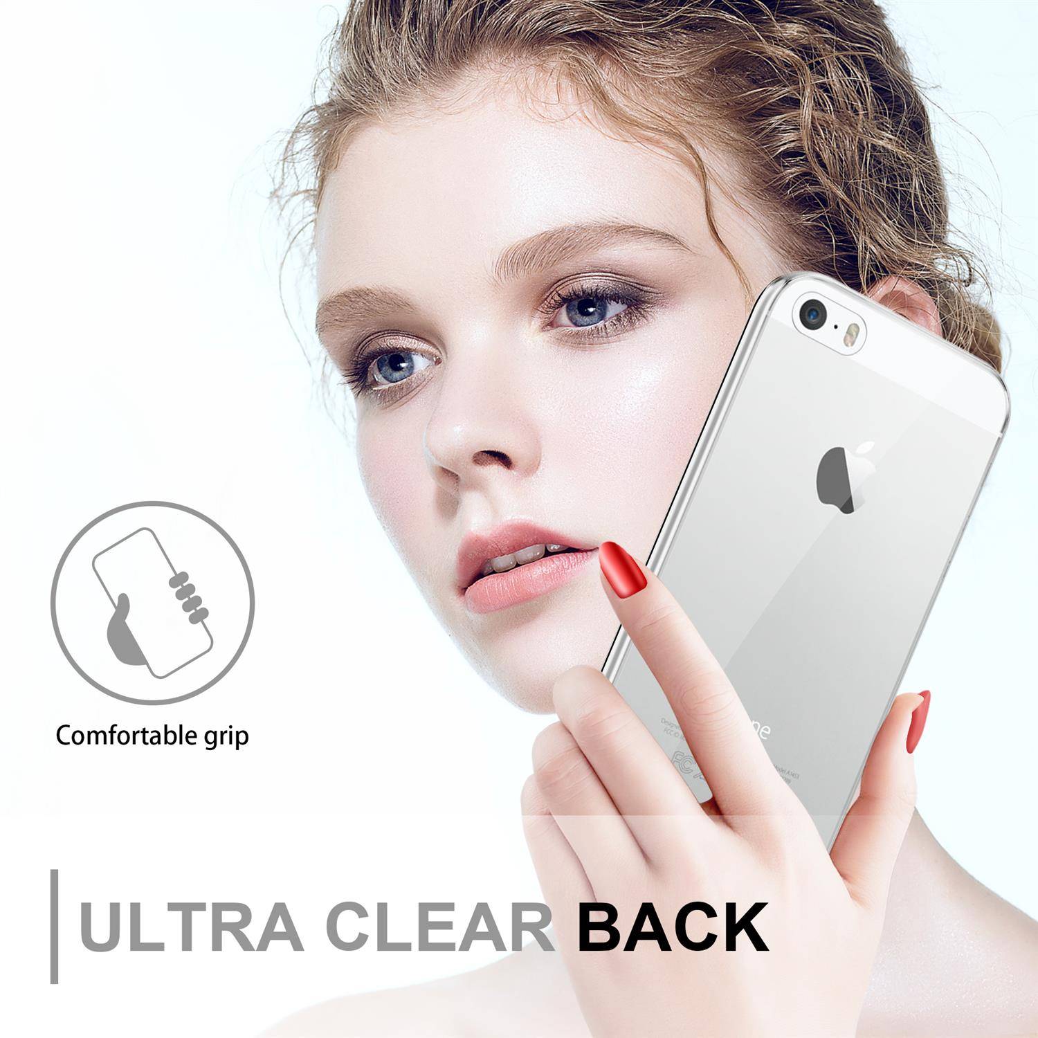 Cadorabo Schutzhülle für Apple iPhone 5 / 5S / SE Hülle in natur 360° Etui Full Body Handyhülle Cover Case