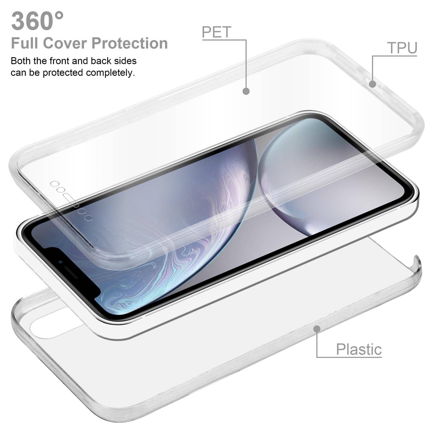 Cadorabo Schutzhülle für Apple iPhone XR Hülle in natur 360° Etui Full Body Handyhülle Cover Case