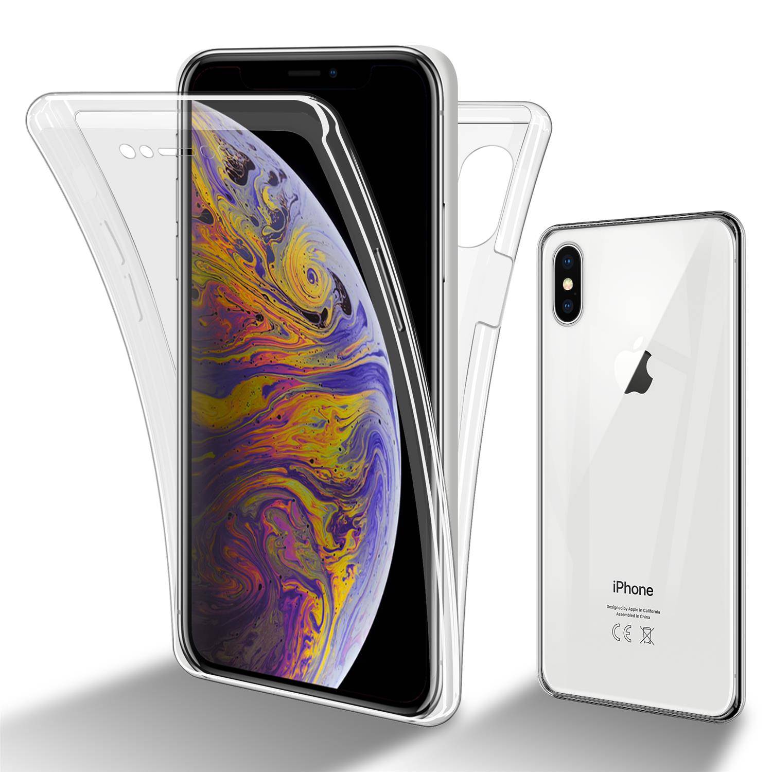 Cadorabo Schutzhülle für Apple iPhone XS MAX Hülle in natur 360° Etui Full Body Handyhülle Cover Case