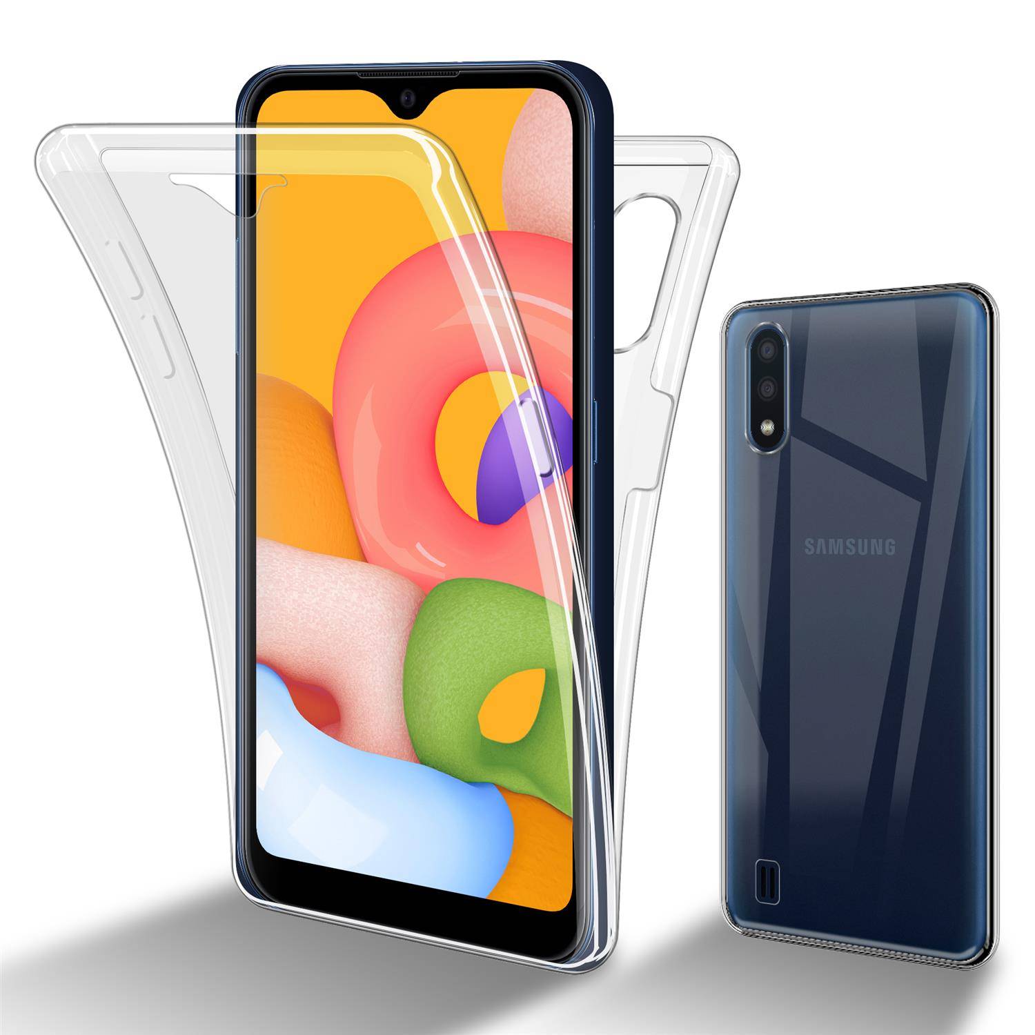 Cadorabo Schutzhülle für Samsung Galaxy A01 Hülle in natur 360° Etui Full Body Handyhülle Cover Case