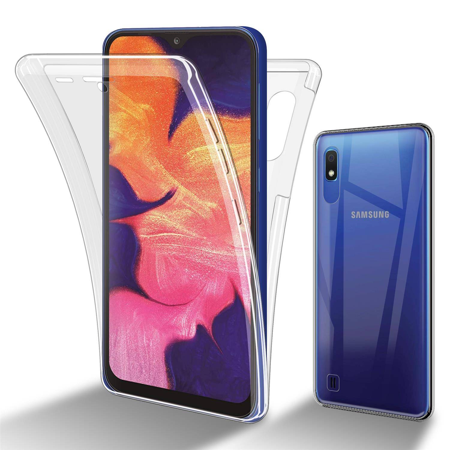 Cadorabo Schutzhülle für Samsung Galaxy A10 / M10 Hülle in natur 360° Etui Full Body Handyhülle Cover Case