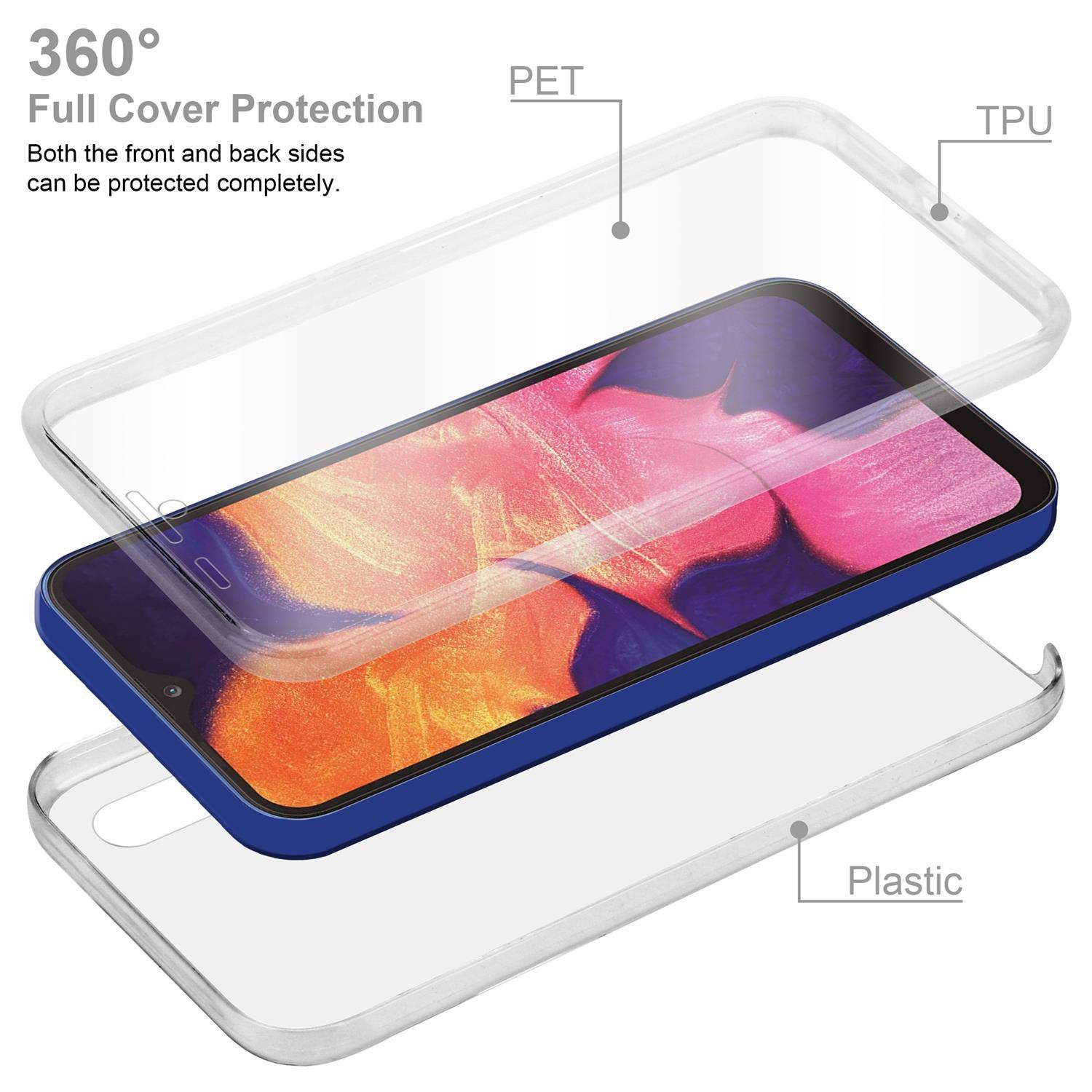 Cadorabo Schutzhülle für Samsung Galaxy A10 / M10 Hülle in natur 360° Etui Full Body Handyhülle Cover Case