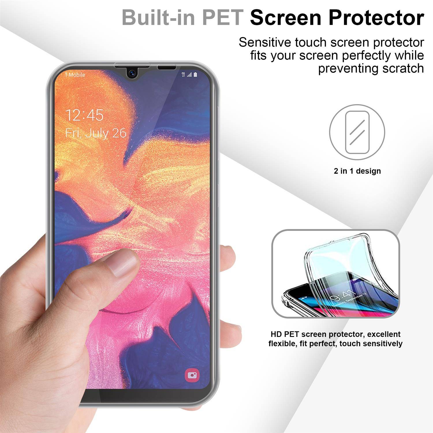 Cadorabo Schutzhülle für Samsung Galaxy A10e / A20e Hülle in natur 360° Etui Full Body Handyhülle Cover Case