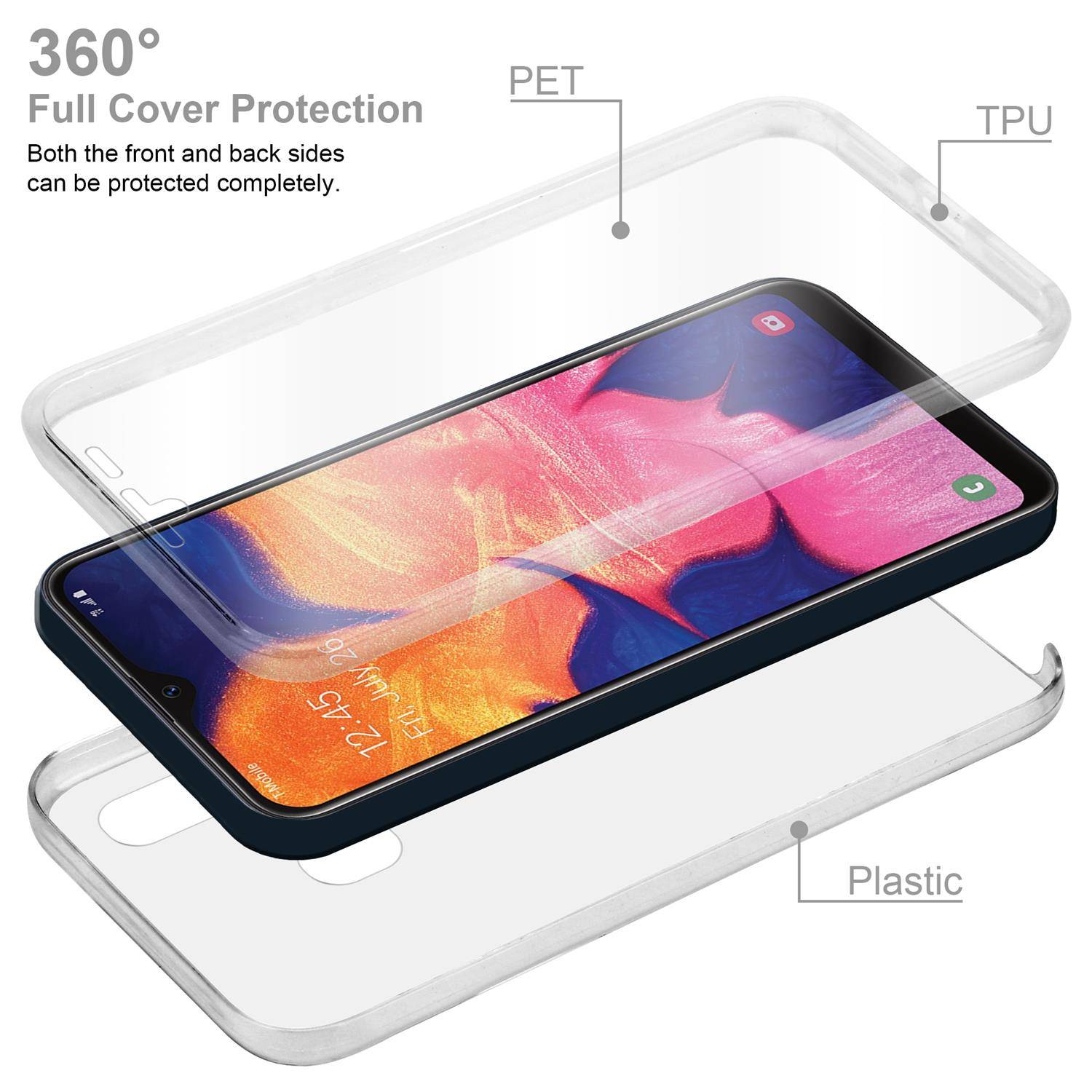 Cadorabo Schutzhülle für Samsung Galaxy A10e / A20e Hülle in natur 360° Etui Full Body Handyhülle Cover Case