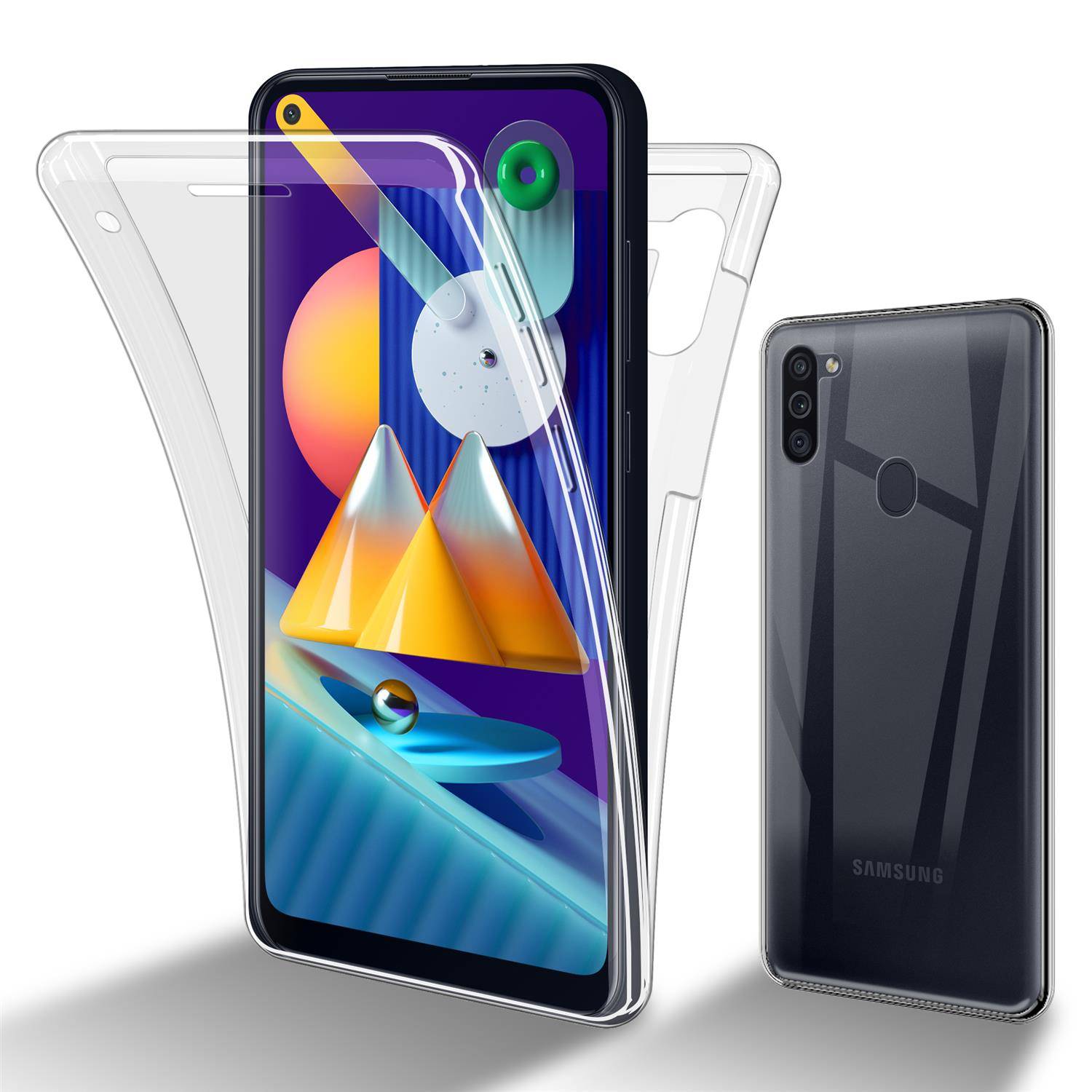 Cadorabo Schutzhülle für Samsung Galaxy A11 EU / M11 Hülle in natur 360° Etui Full Body Handyhülle Cover Case