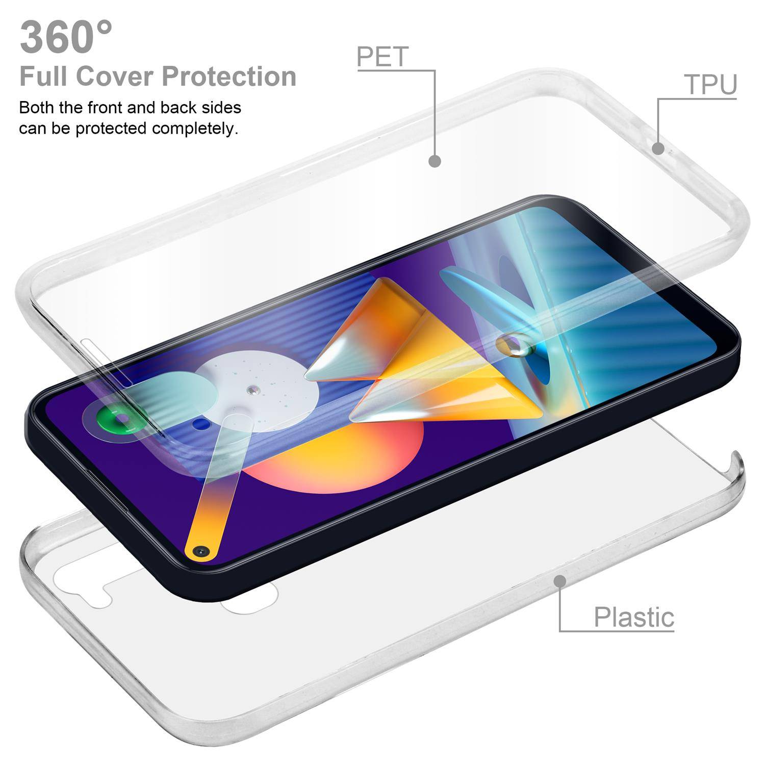 Cadorabo Schutzhülle für Samsung Galaxy A11 EU / M11 Hülle in natur 360° Etui Full Body Handyhülle Cover Case