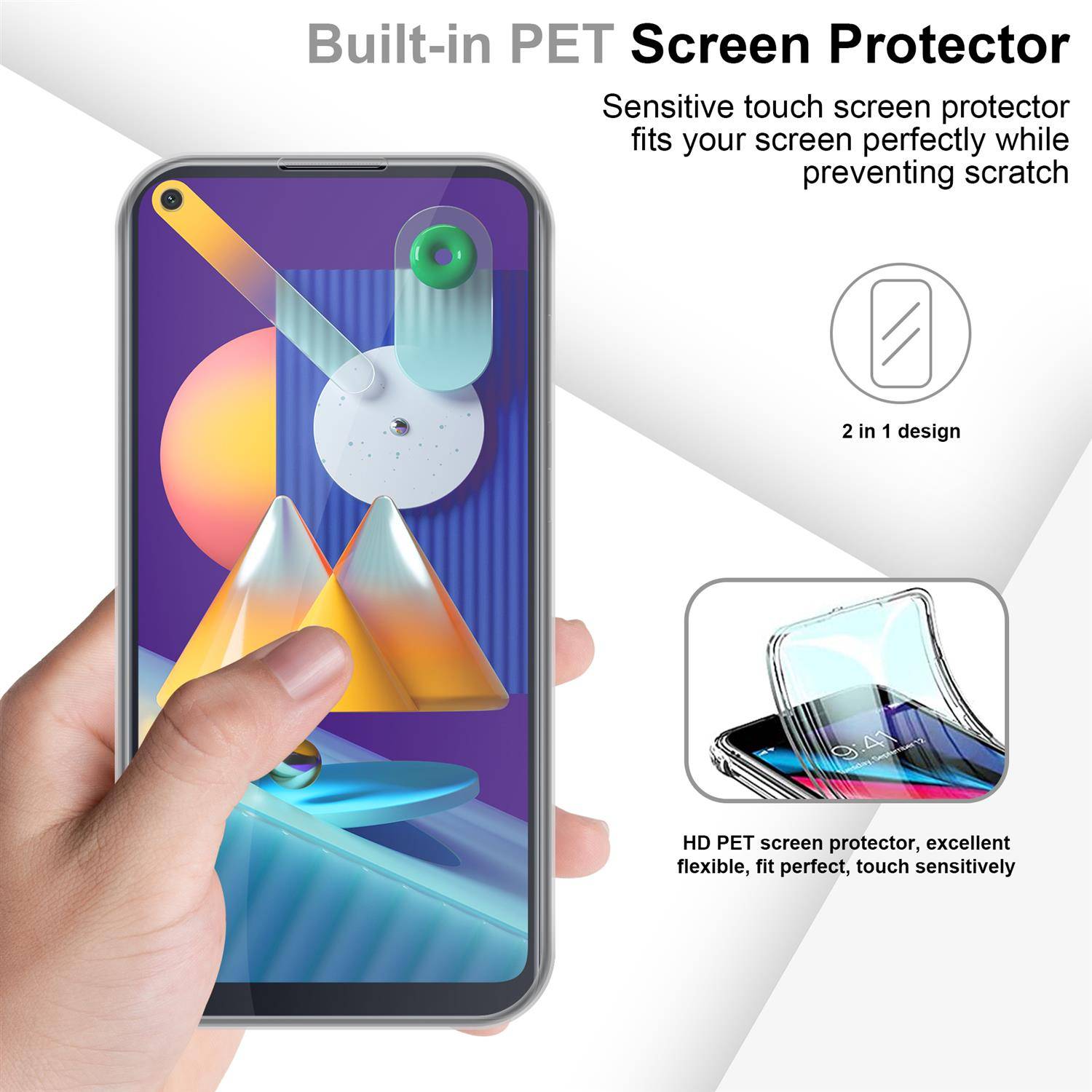 Cadorabo Schutzhülle für Samsung Galaxy A11 EU / M11 Hülle in natur 360° Etui Full Body Handyhülle Cover Case