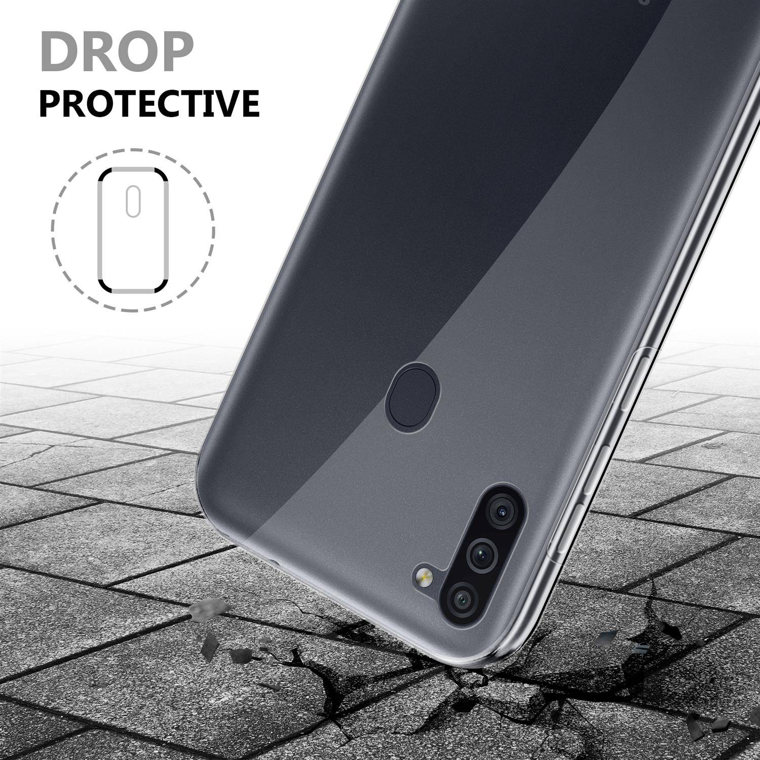 Cadorabo Schutzhülle für Samsung Galaxy A11 EU / M11 Hülle in natur 360° Etui Full Body Handyhülle Cover Case