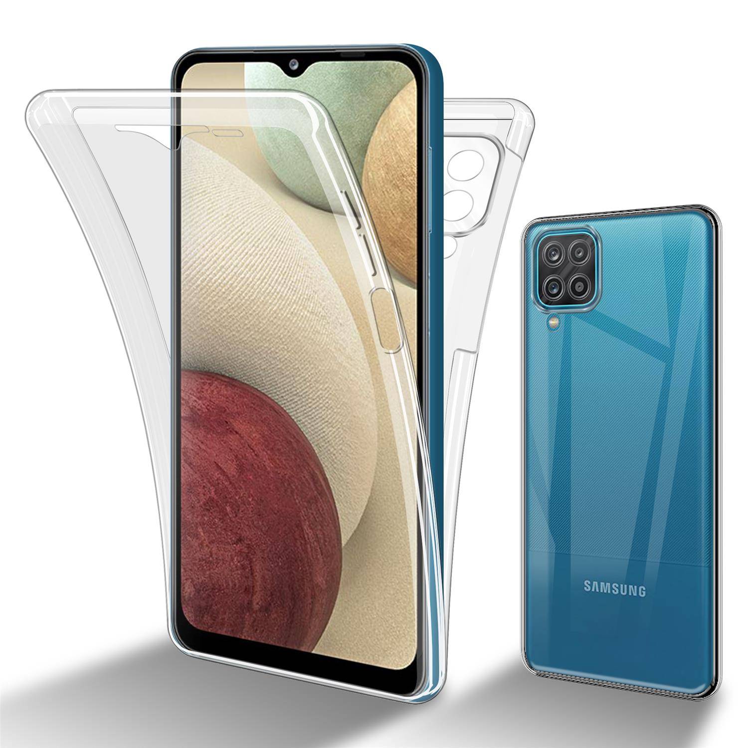 Cadorabo Schutzhülle für Samsung Galaxy A12 / M12 Hülle in Transparent 360° Etui Full Body Handyhülle Cover Case
