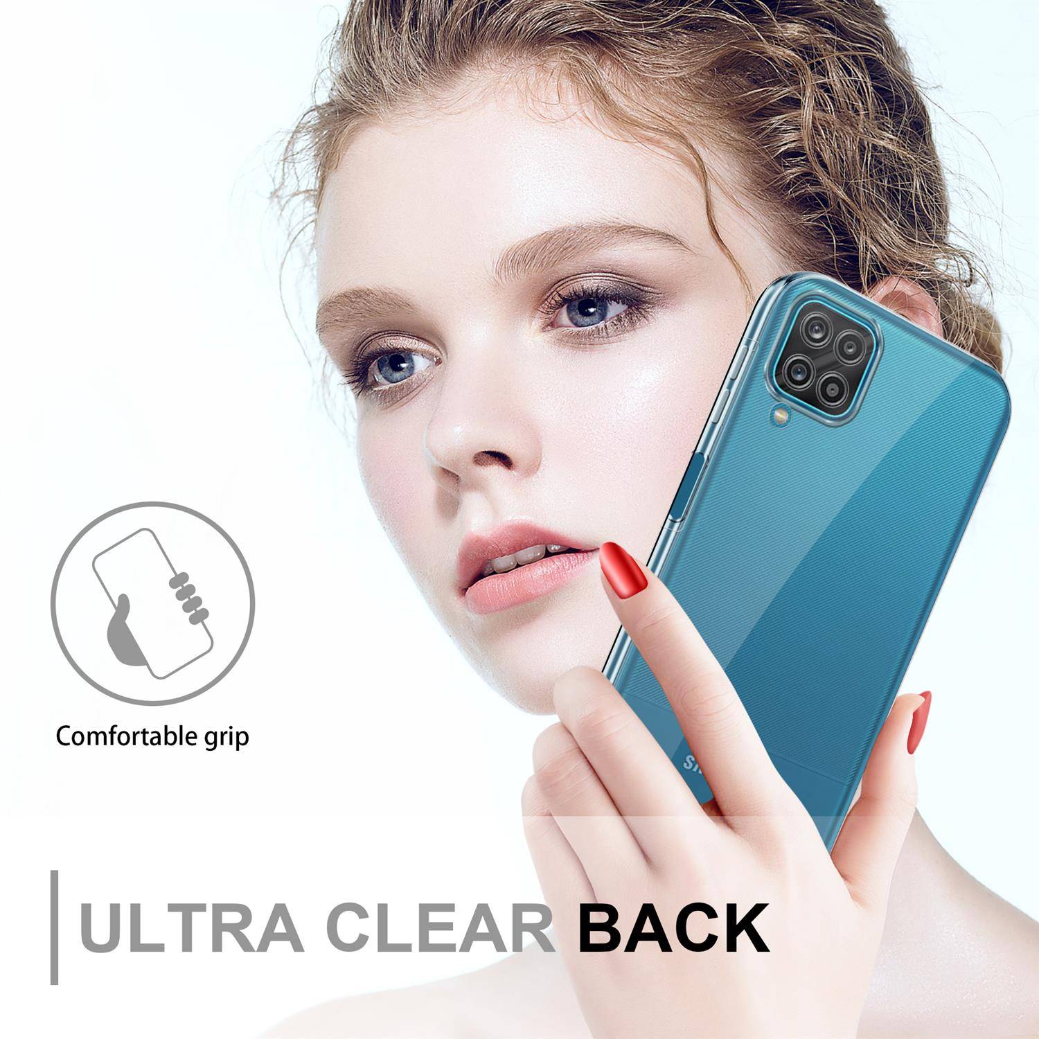 Cadorabo Schutzhülle für Samsung Galaxy A12 / M12 Hülle in Transparent 360° Etui Full Body Handyhülle Cover Case