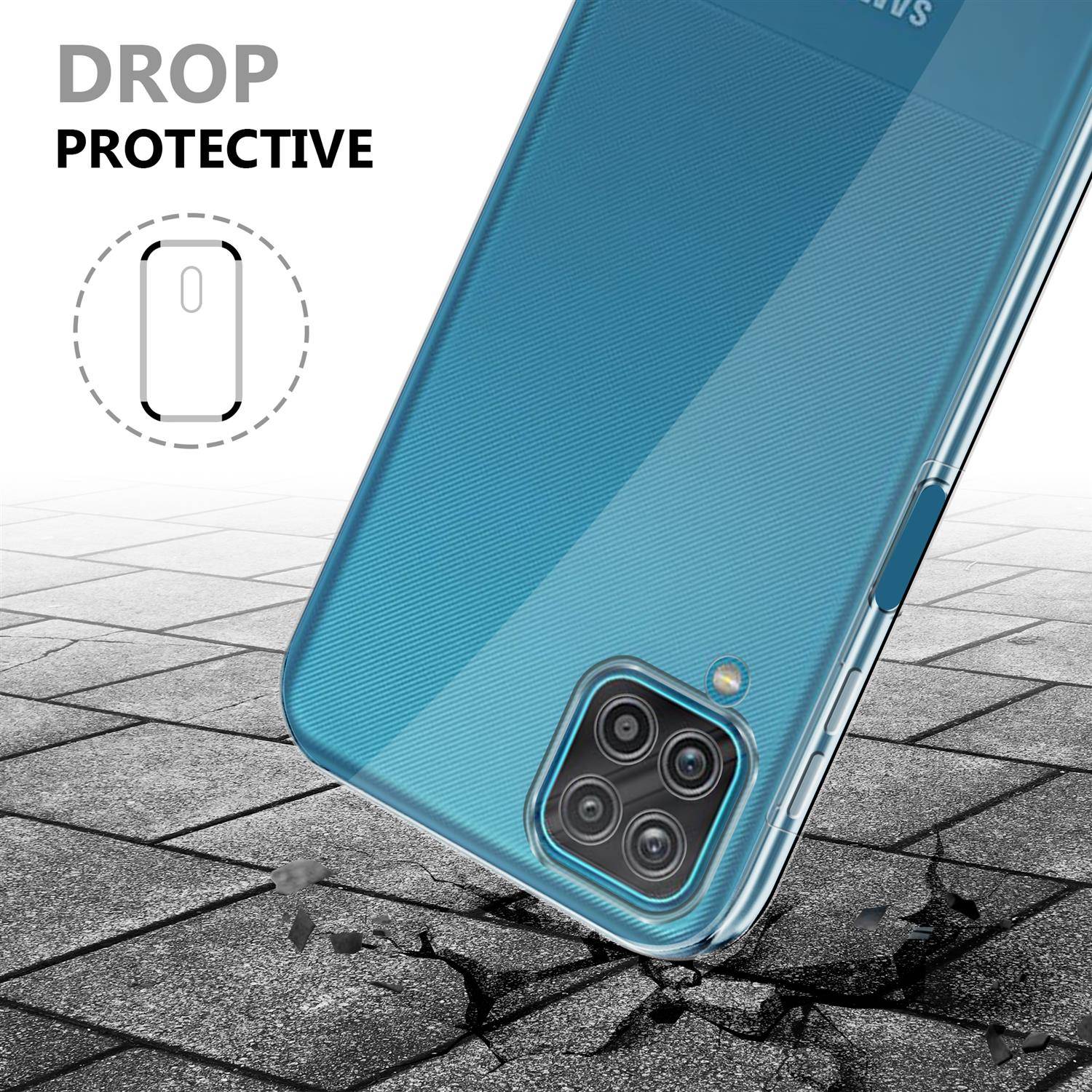 Cadorabo Schutzhülle für Samsung Galaxy A12 / M12 Hülle in Transparent 360° Etui Full Body Handyhülle Cover Case
