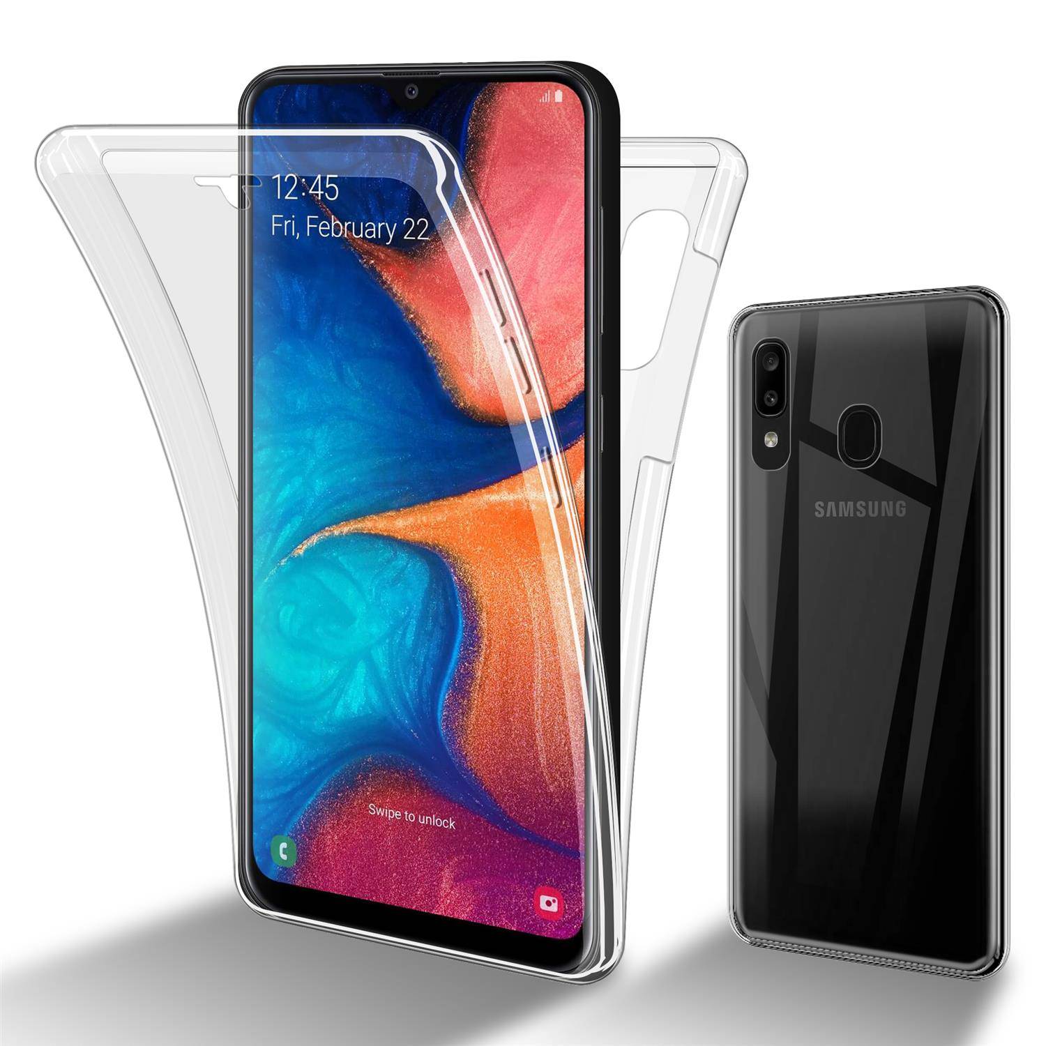 Cadorabo Schutzhülle für Samsung Galaxy A20 / A30 Hülle in natur 360° Etui Full Body Handyhülle Cover Case