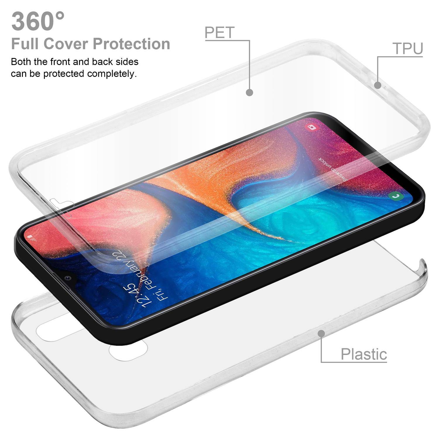 Cadorabo Schutzhülle für Samsung Galaxy A20 / A30 Hülle in natur 360° Etui Full Body Handyhülle Cover Case