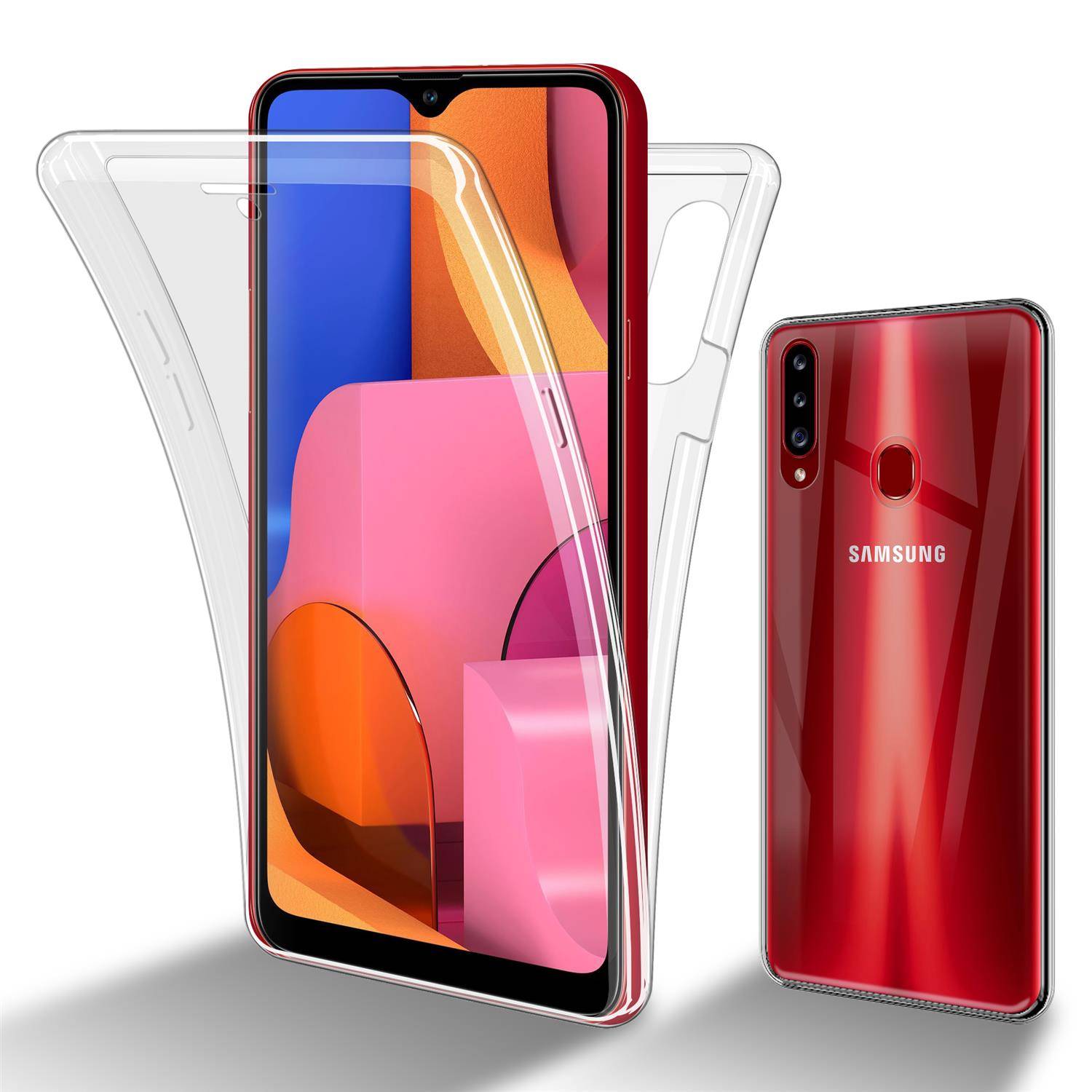 Cadorabo Schutzhülle für Samsung Galaxy A20s Hülle in natur 360° Etui Full Body Handyhülle Cover Case