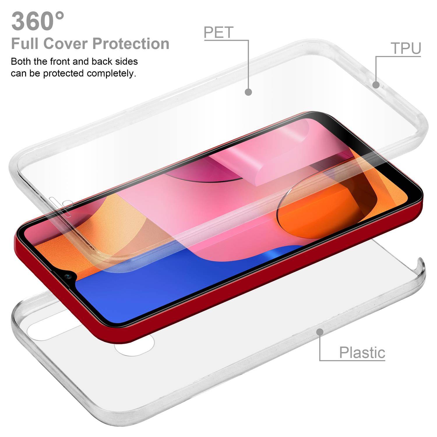 Cadorabo Schutzhülle für Samsung Galaxy A20s Hülle in natur 360° Etui Full Body Handyhülle Cover Case