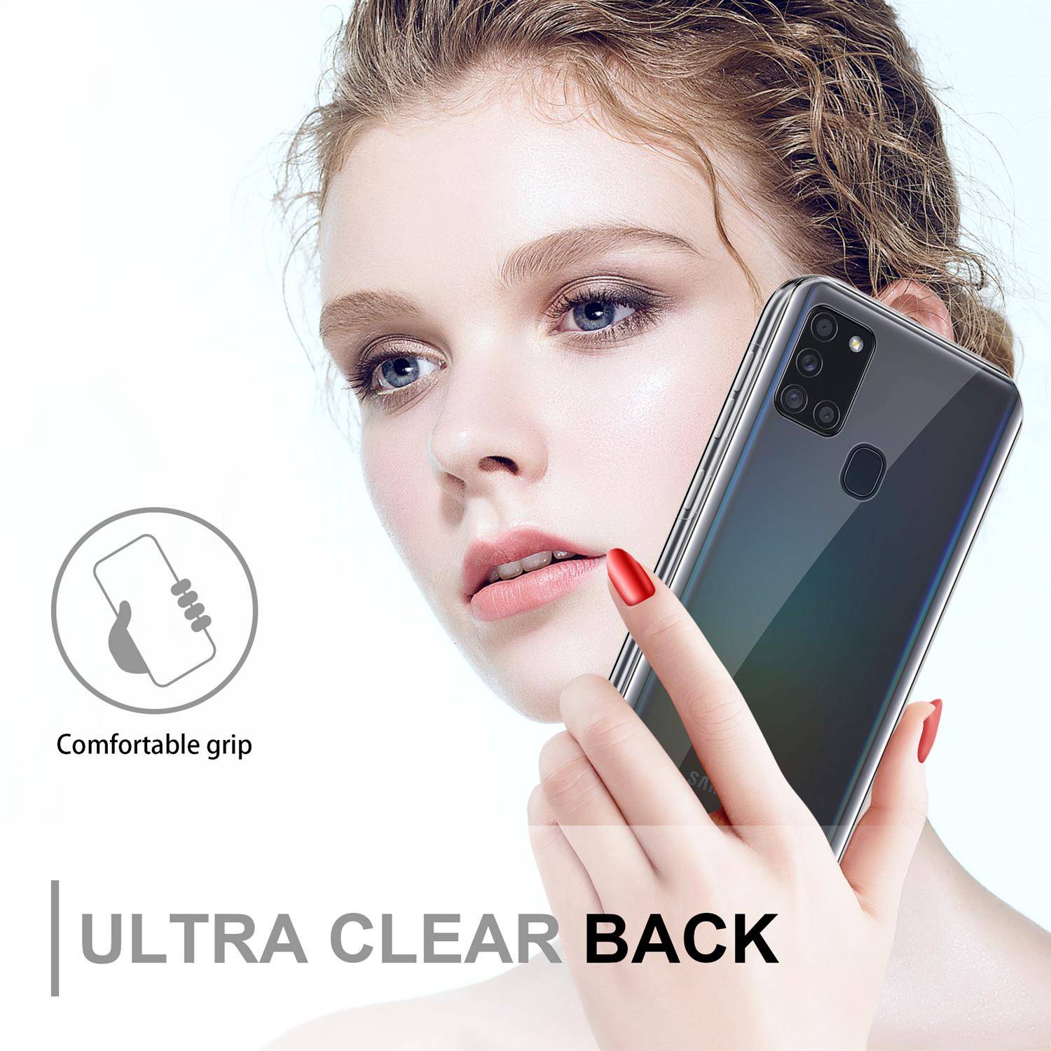 Cadorabo Schutzhülle für Samsung Galaxy A21s Hülle in natur 360° Etui Full Body Handyhülle Cover Case