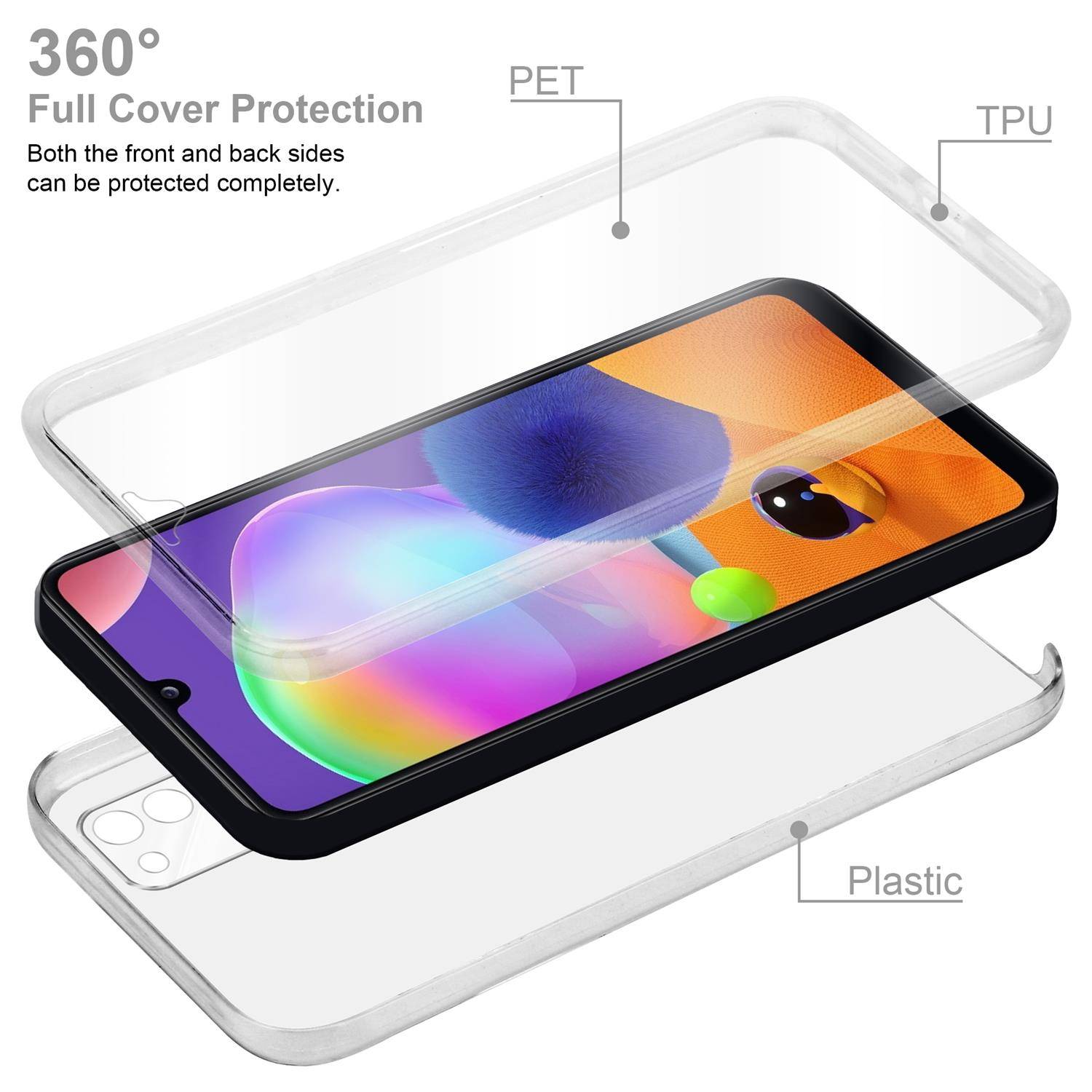 Cadorabo Schutzhülle für Samsung Galaxy A31 Hülle in natur 360° Etui Full Body Handyhülle Cover Case