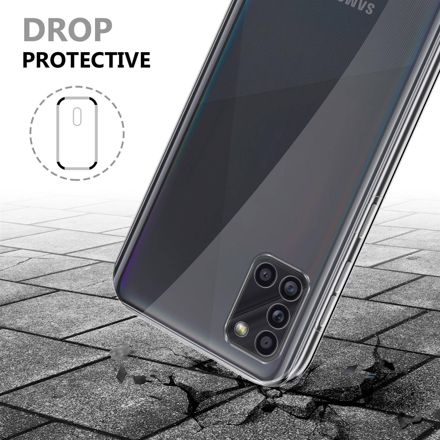 Cadorabo Schutzhülle für Samsung Galaxy A31 Hülle in natur 360° Etui Full Body Handyhülle Cover Case