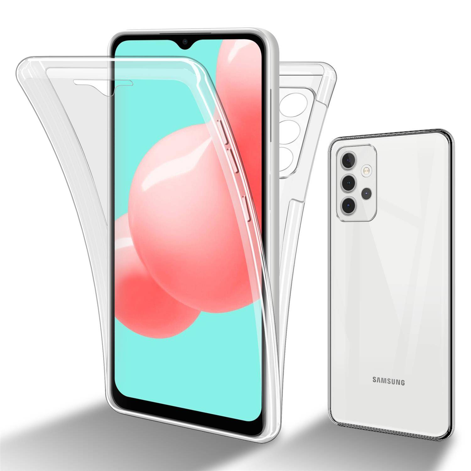 Cadorabo Schutzhülle für Samsung Galaxy A32 4G Hülle in natur 360° Etui Full Body Handyhülle Cover Case